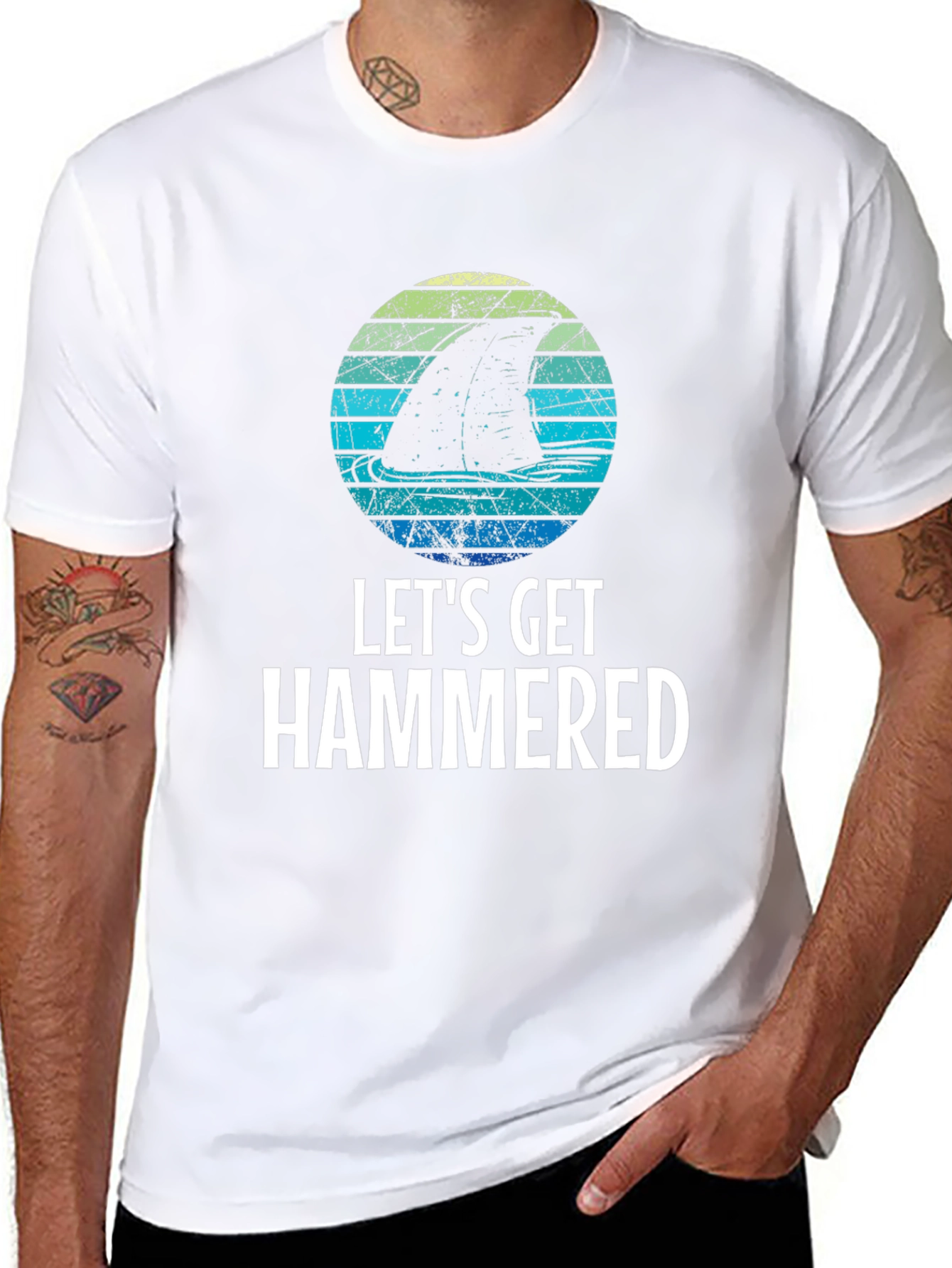 Lets Get Hammered Shark Graphic Tee