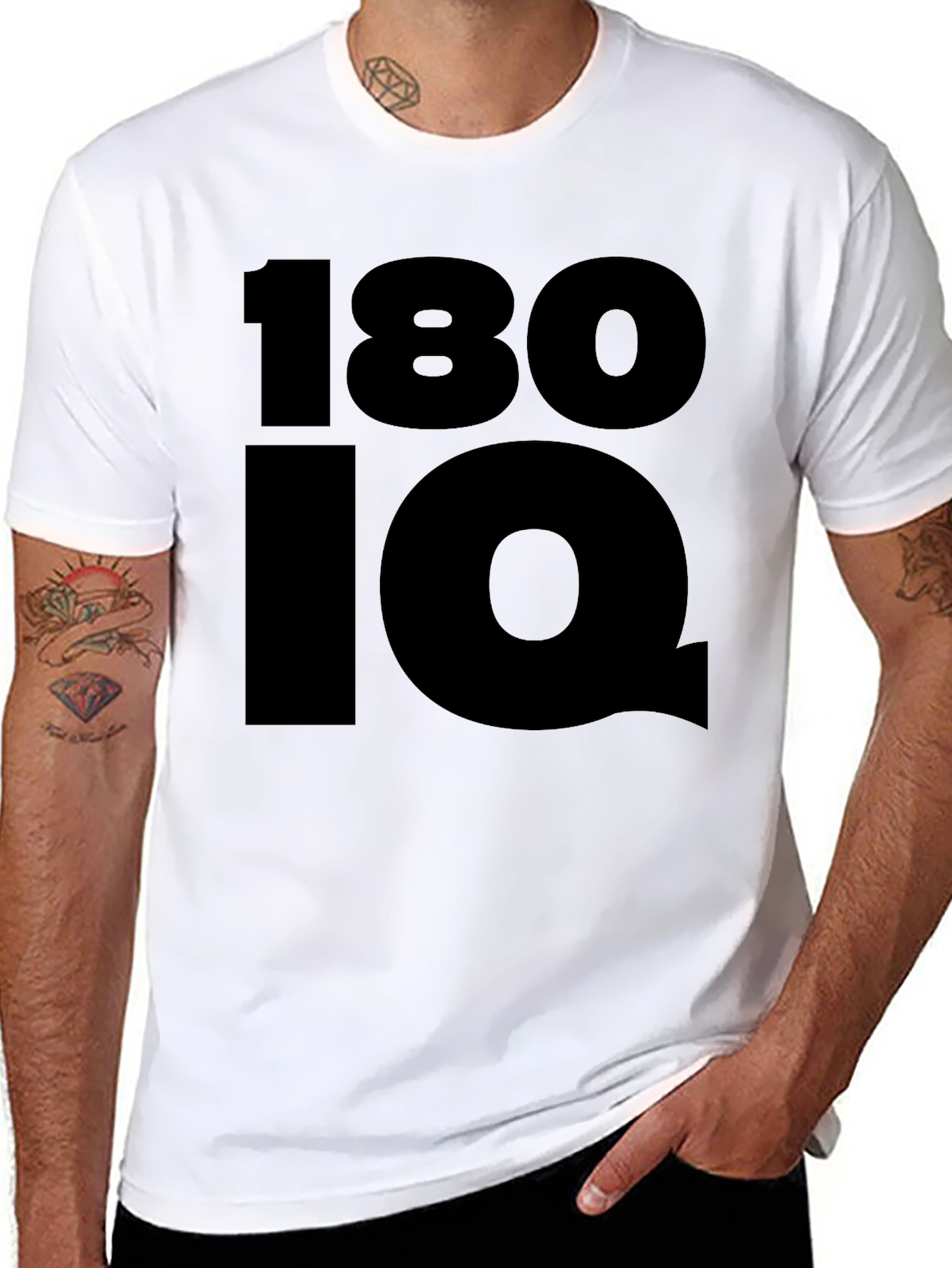 180 IQ Graphic Tee - Black Cotton Comfort