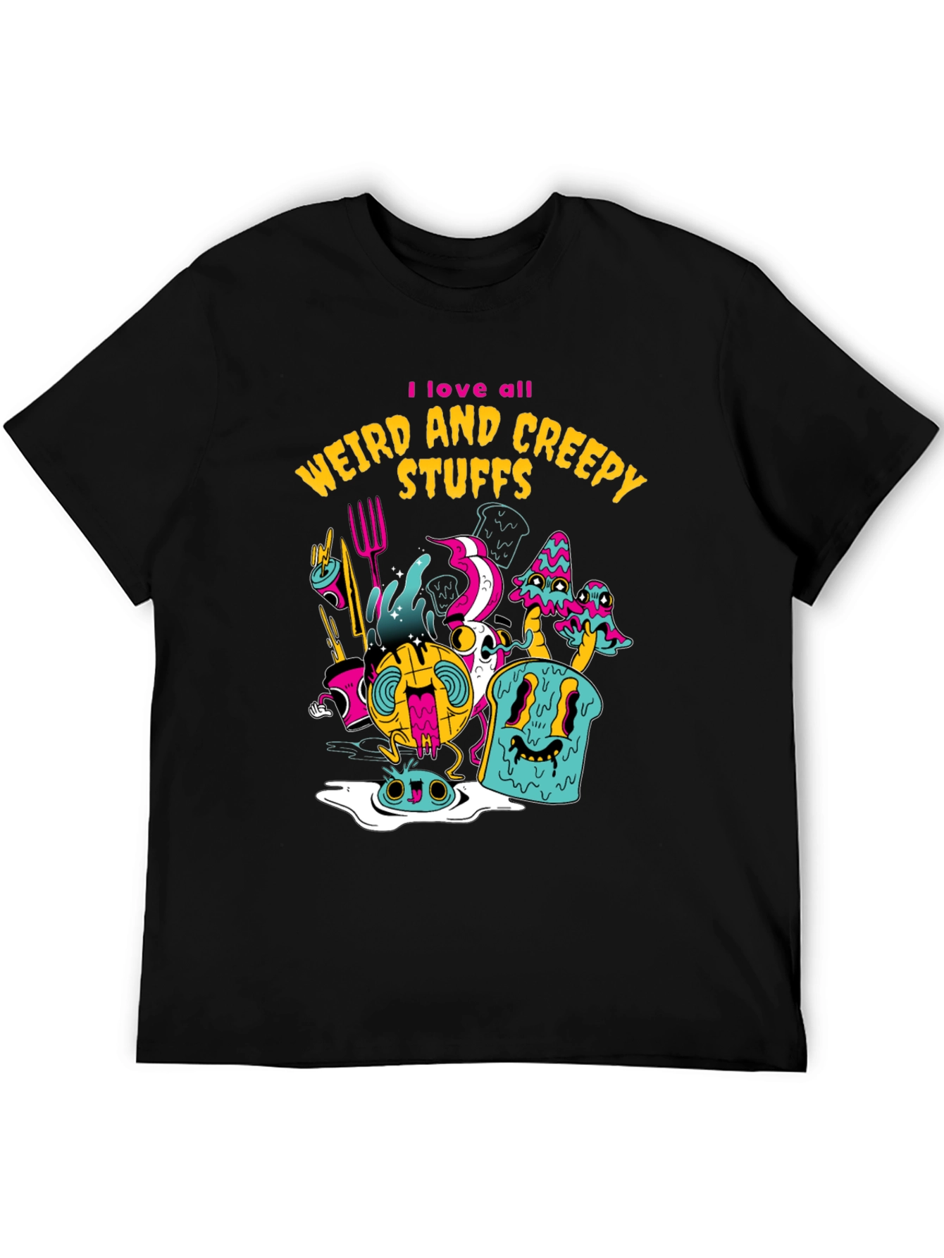 Weird & Creepy Graphic Tee - Stylish Black T-Shirt
