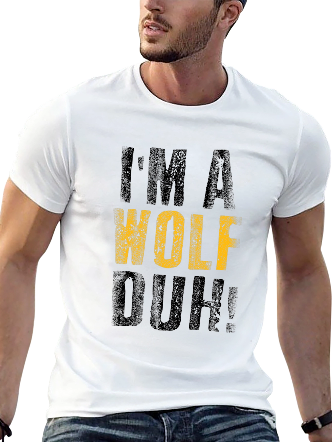 Im A Wolf Duh! Graphic T-Shirt - Black