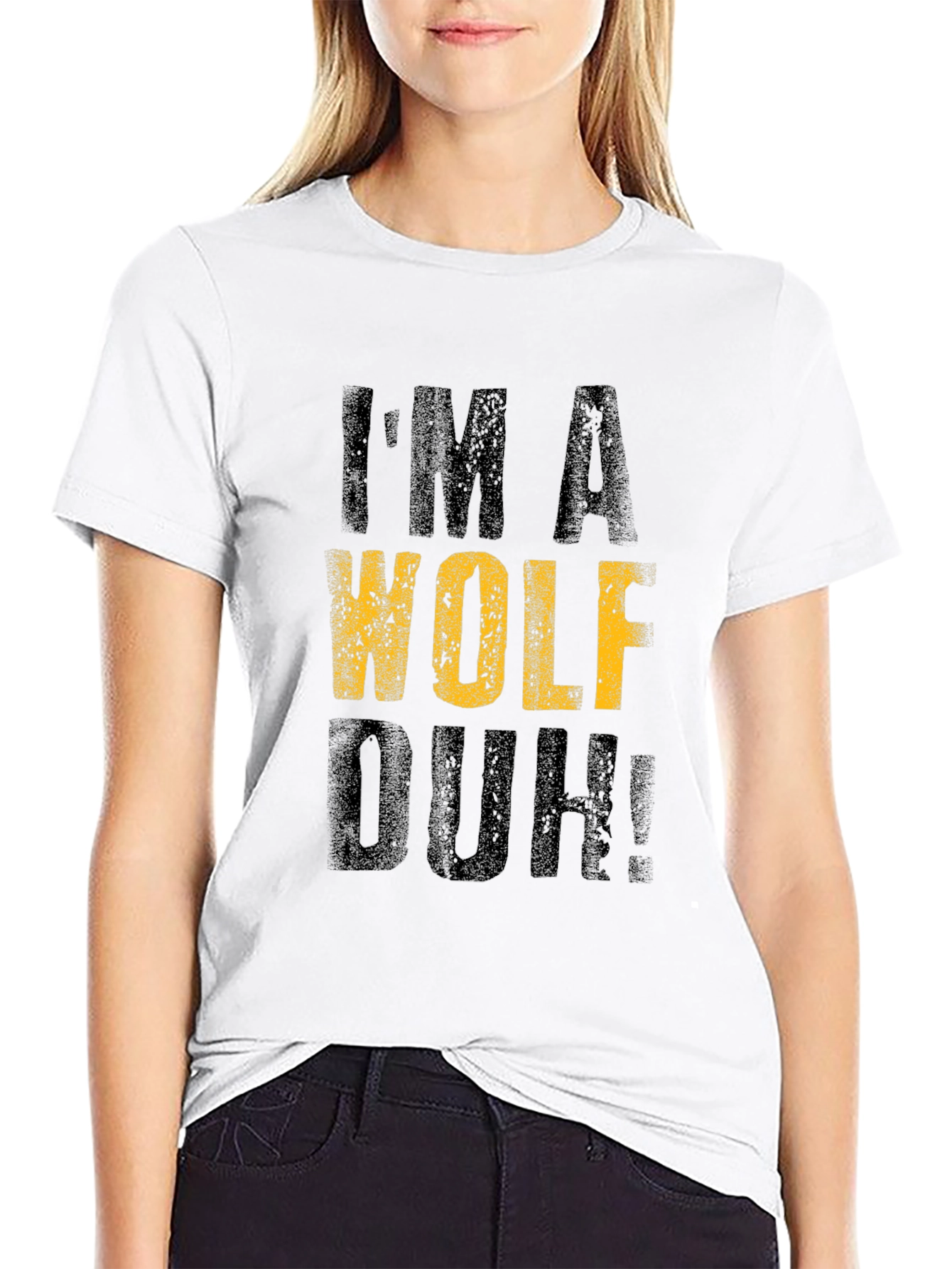 Im A Wolf Duh! Graphic T-Shirt - Black