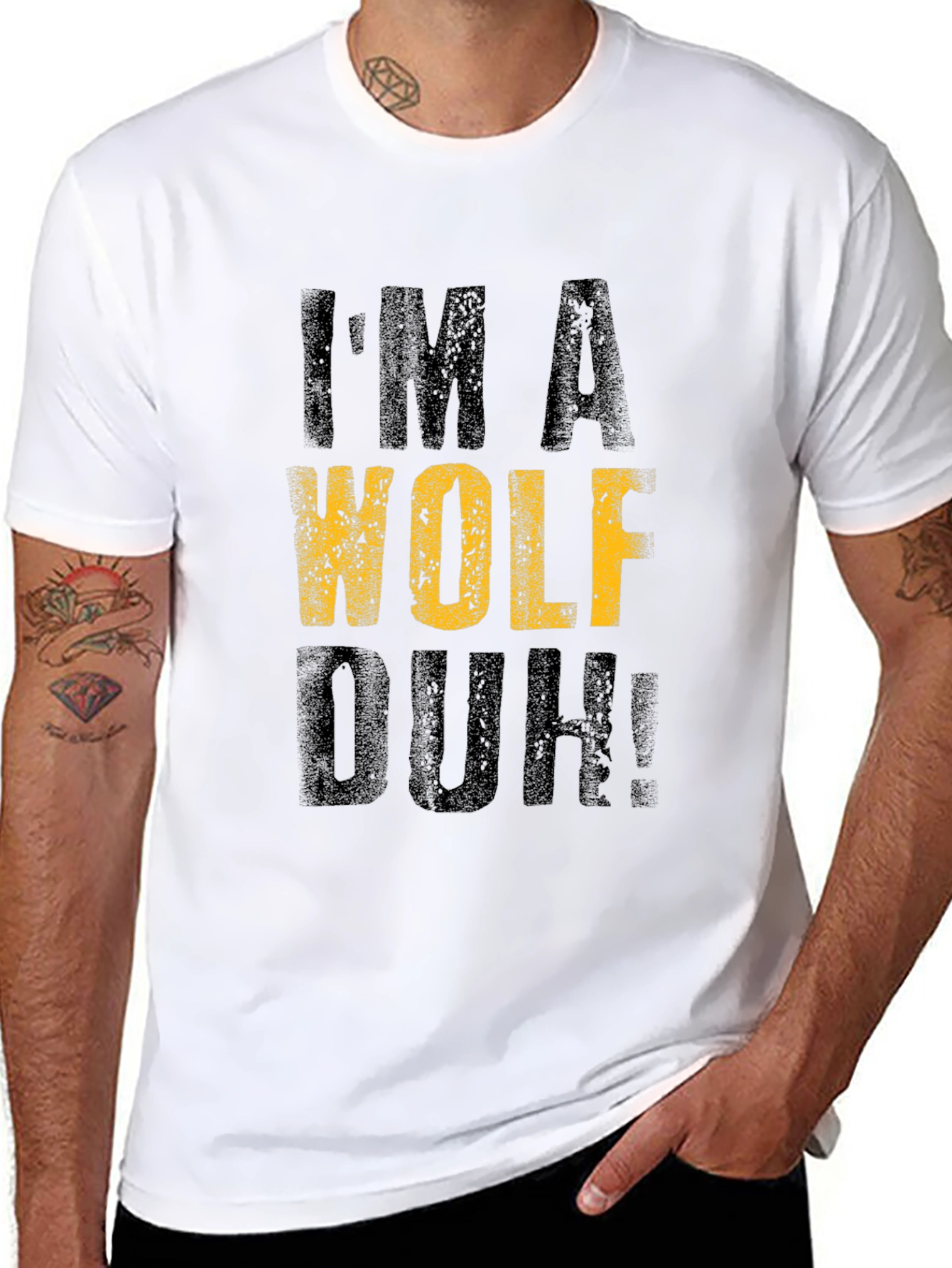Im A Wolf Duh! Graphic T-Shirt - Black