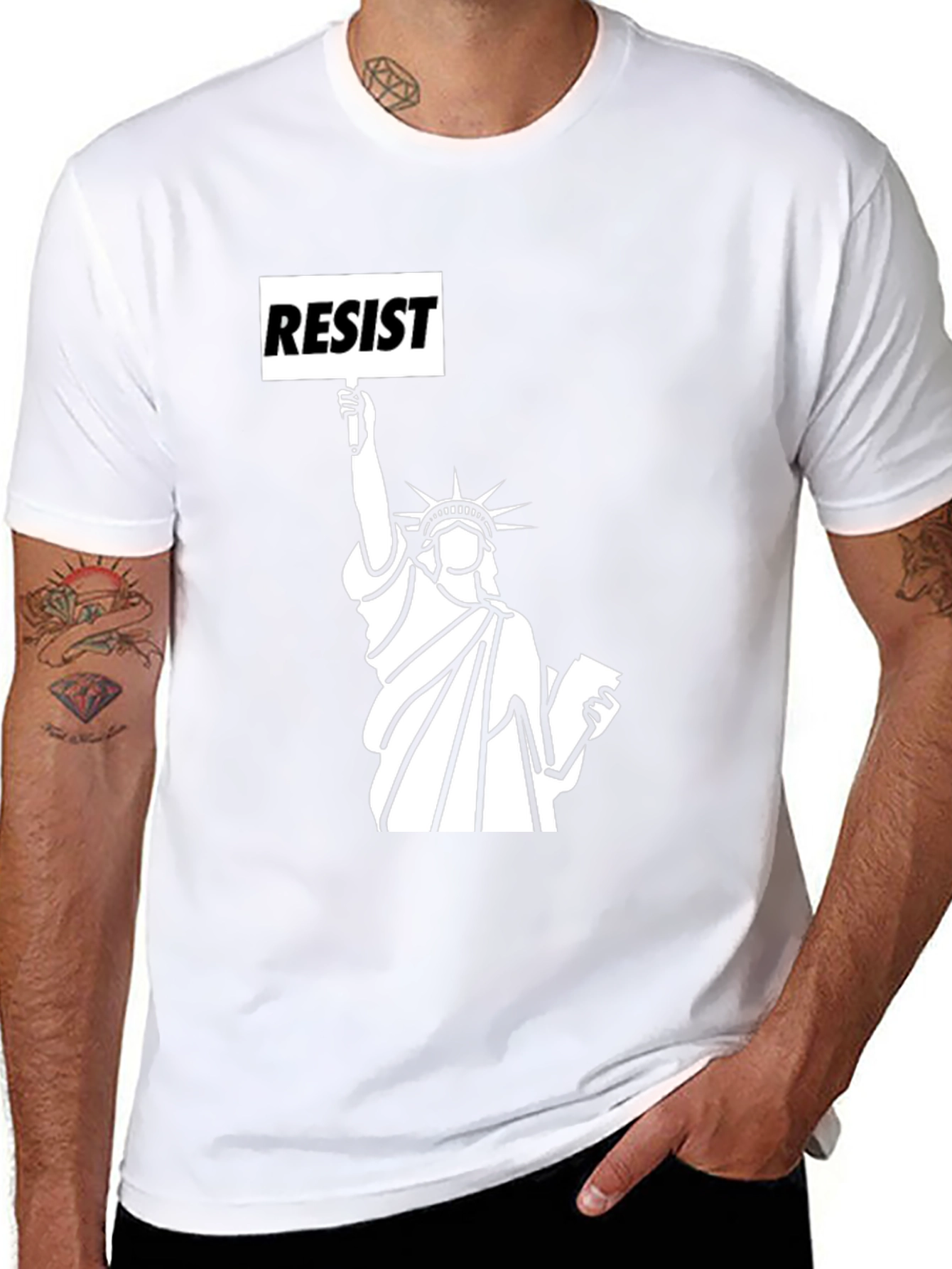 Resist Statue of Liberty Black T-Shirt