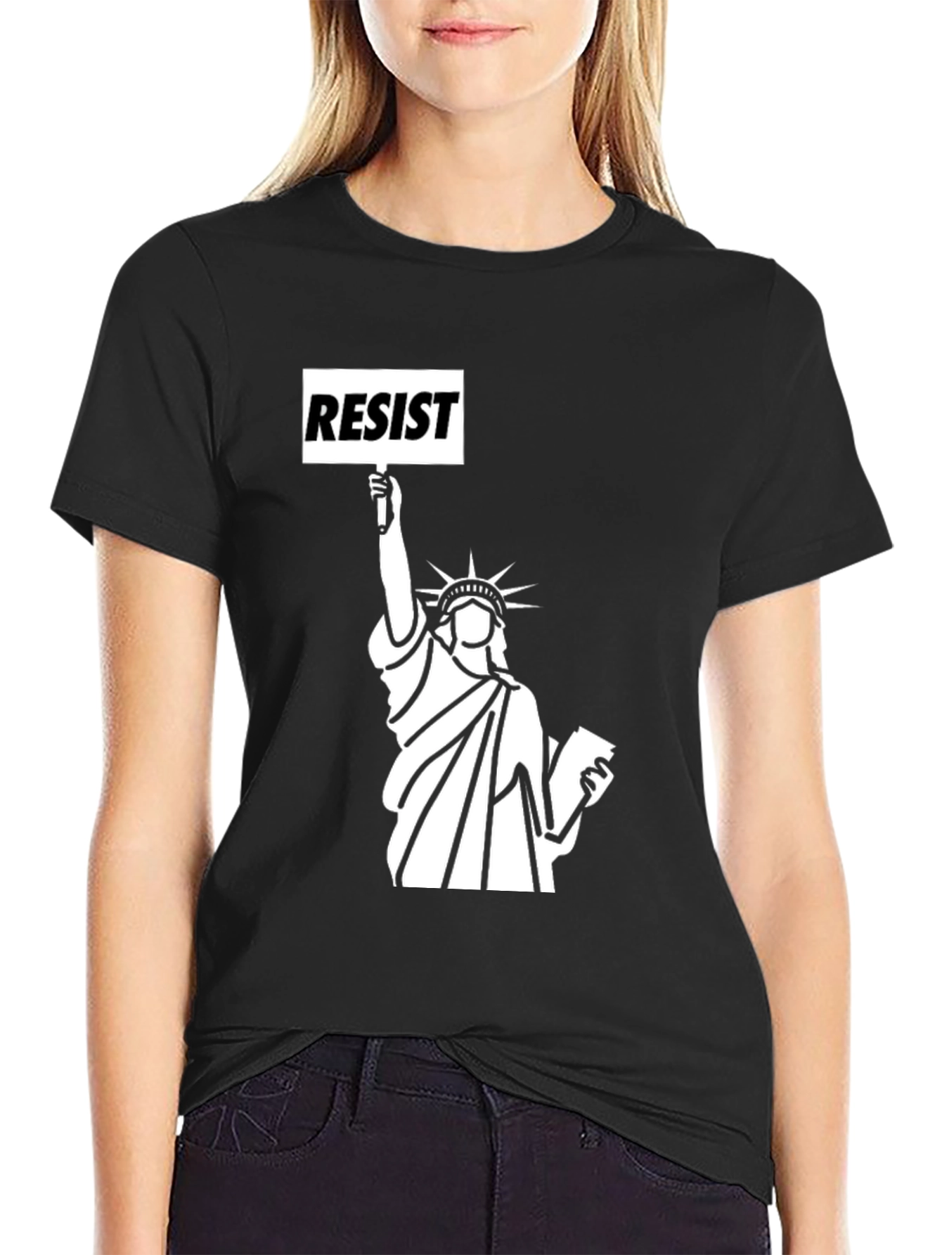 Resist Statue of Liberty Black T-Shirt