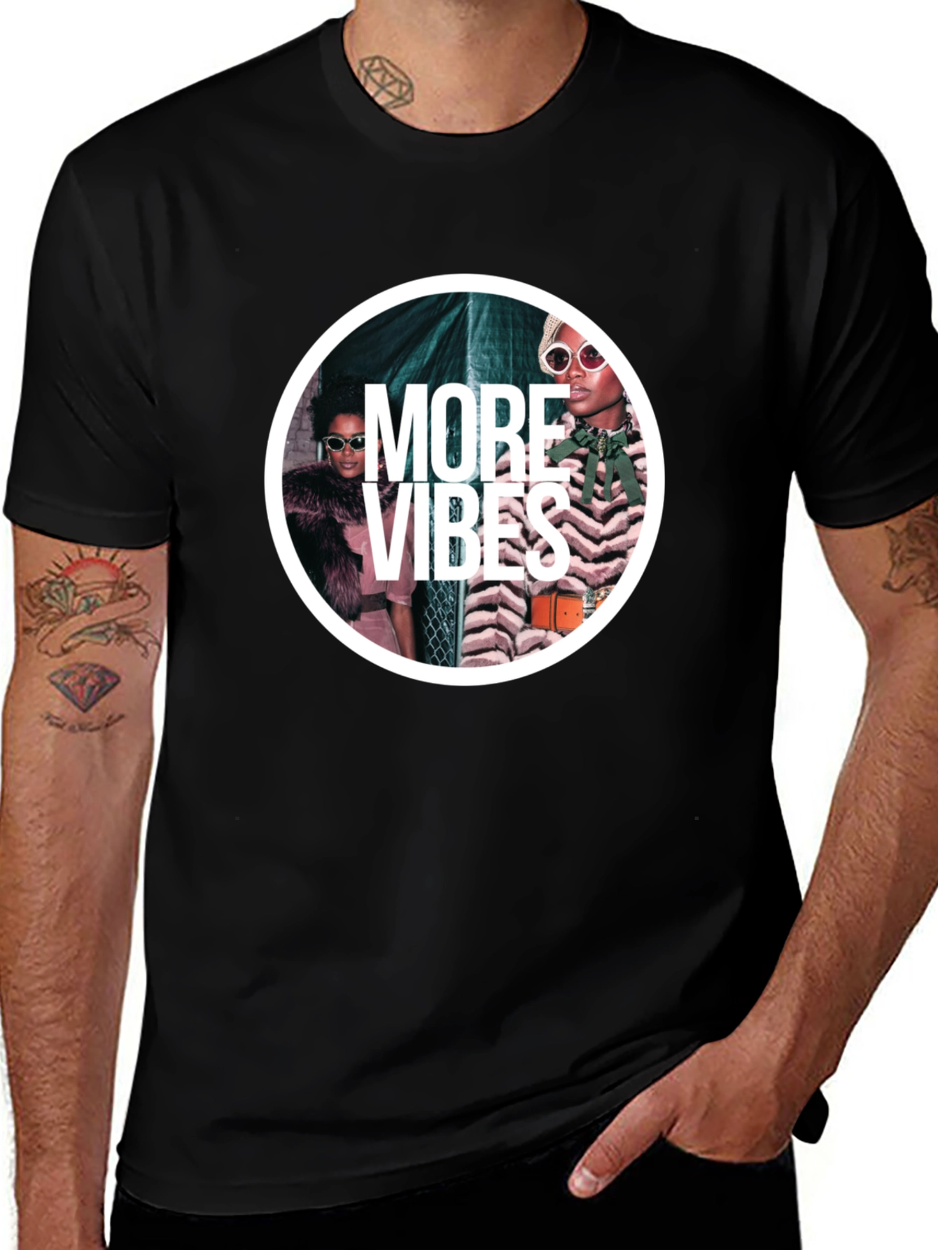 More Vibes Graphic Black T-Shirt