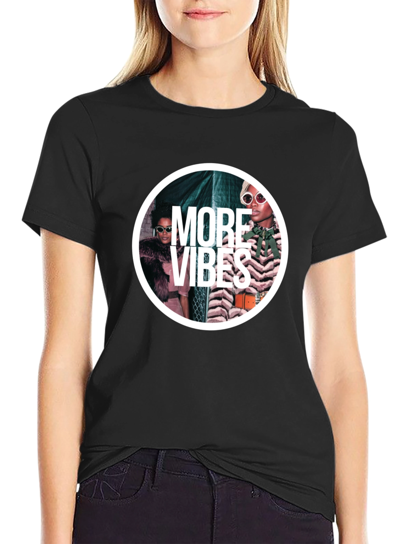 More Vibes Graphic Black T-Shirt