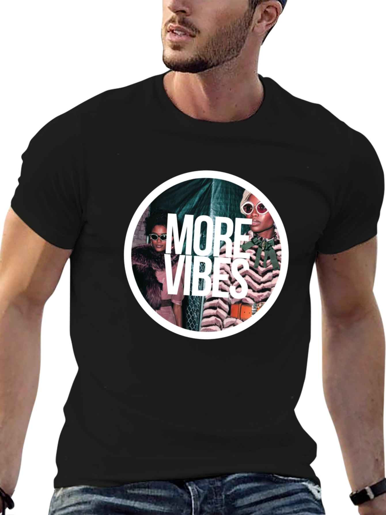 More Vibes Graphic Black T-Shirt