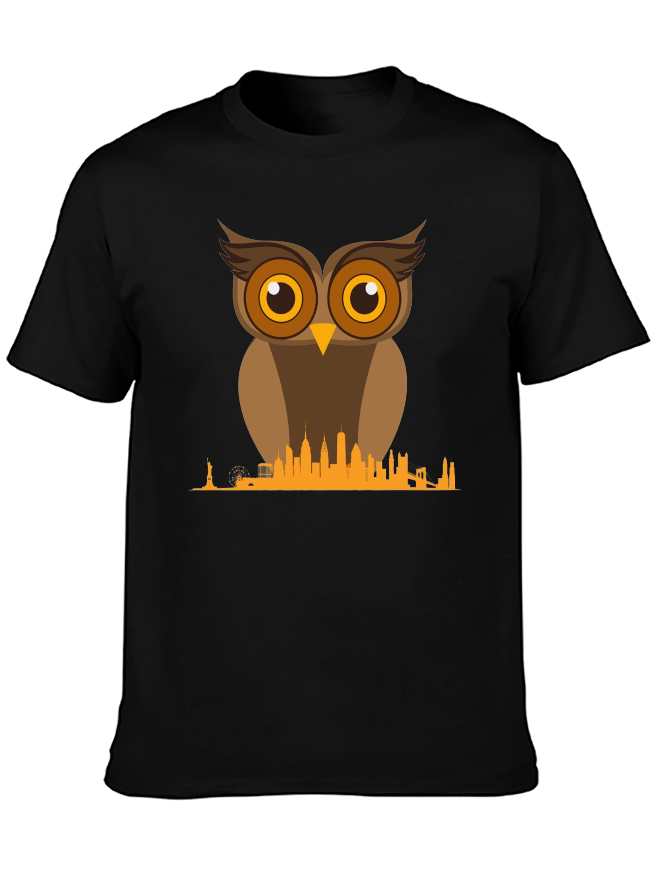 Owl & NYC Skyline T-Shirt - Unique Graphic Tee