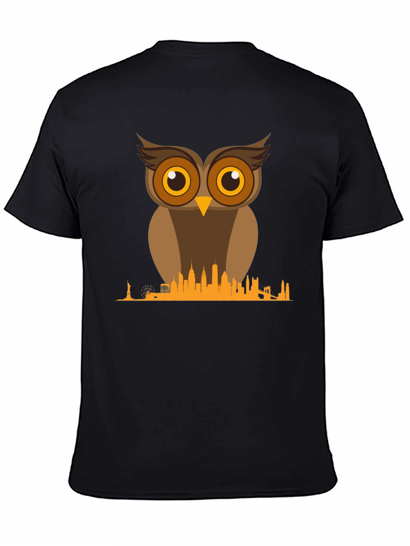 Owl & NYC Skyline T-Shirt - Unique Graphic Tee