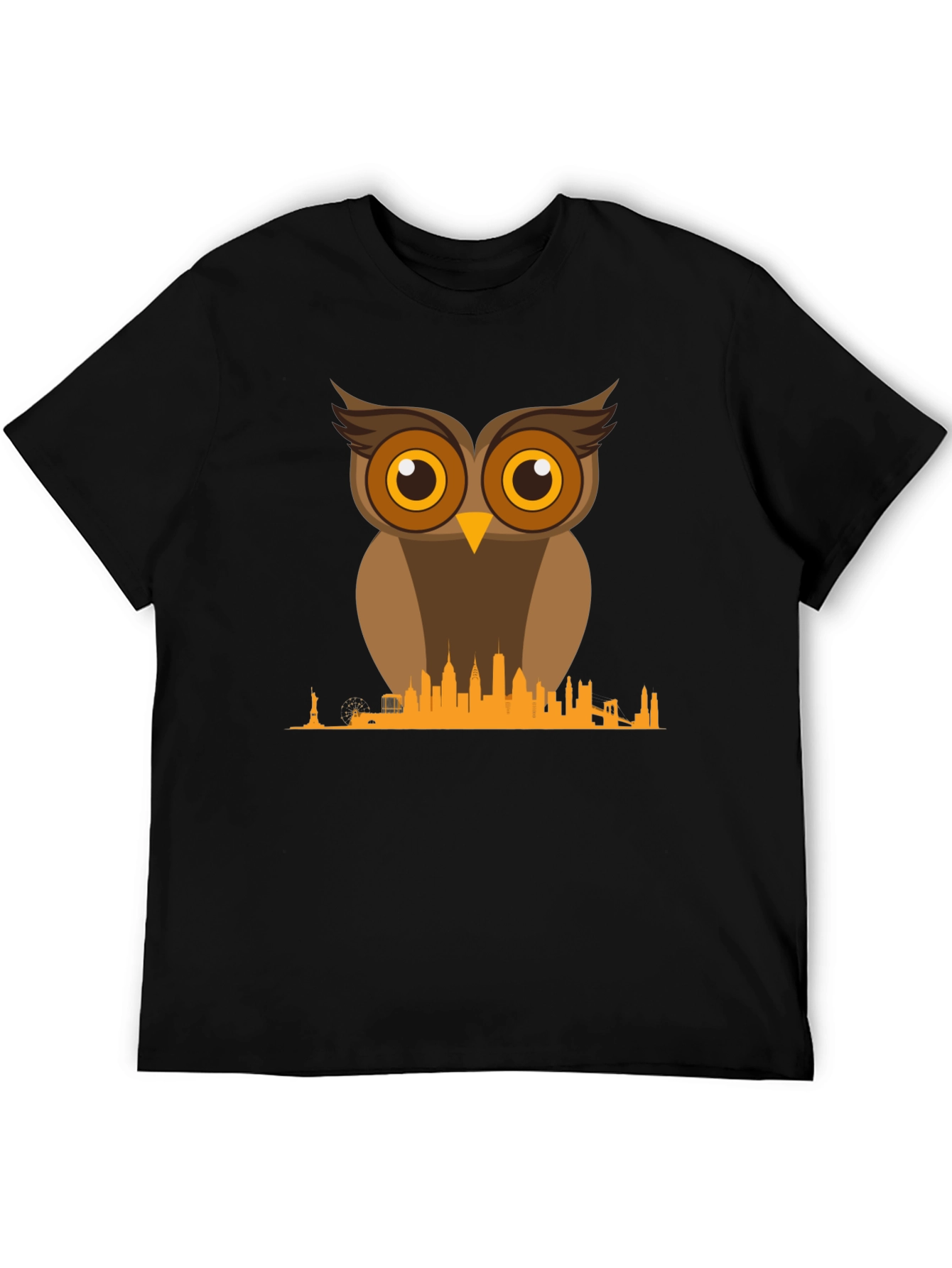 Owl & NYC Skyline T-Shirt - Unique Graphic Tee