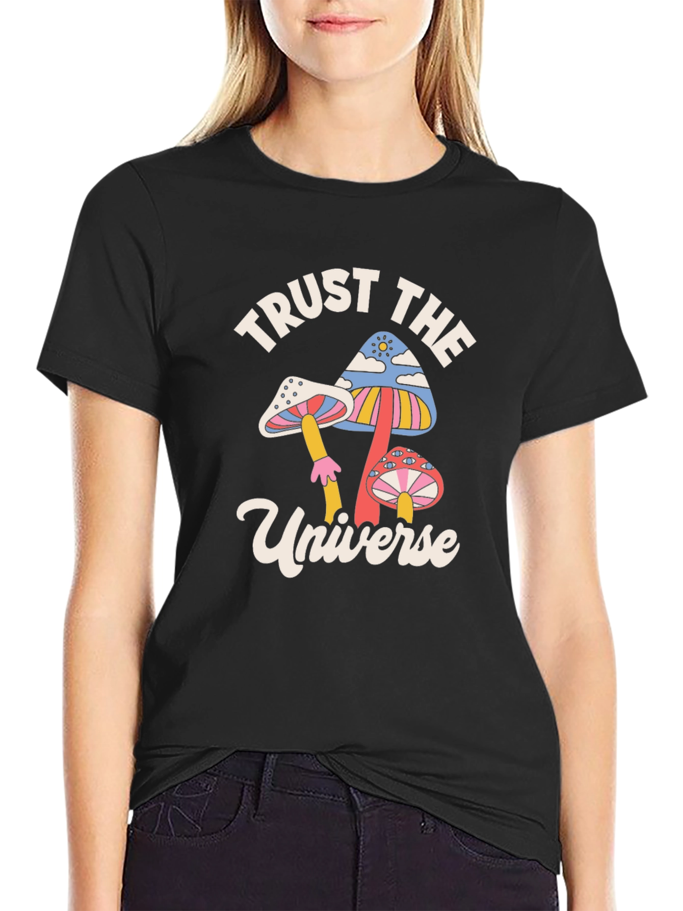 Trust the Universe Mushroom Graphic T-Shirt