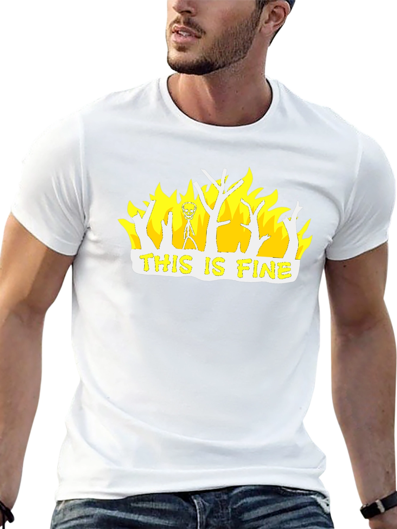 This Is Fine Graphic T-Shirt - Black