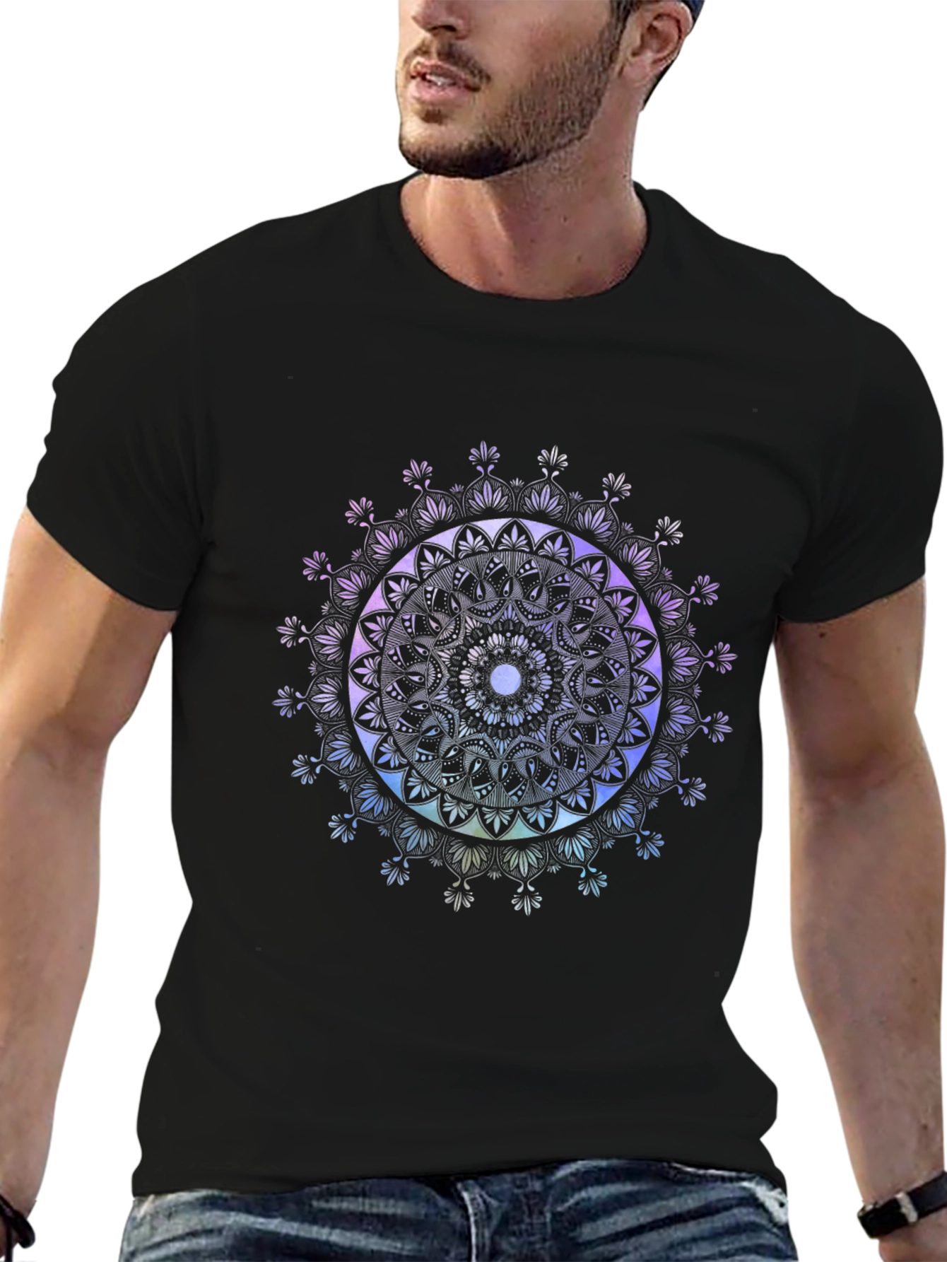 Mandala Art Black T-Shirt