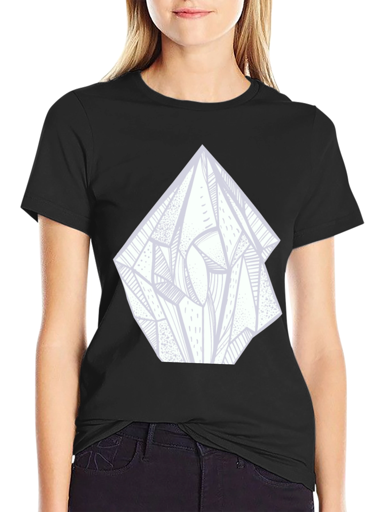Abstract Crystal Graphic Tee - Black