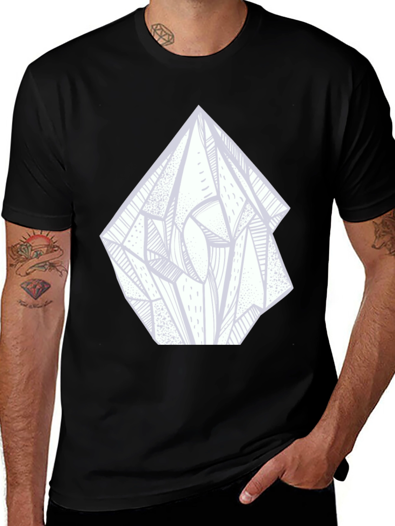 Abstract Crystal Graphic Tee - Black