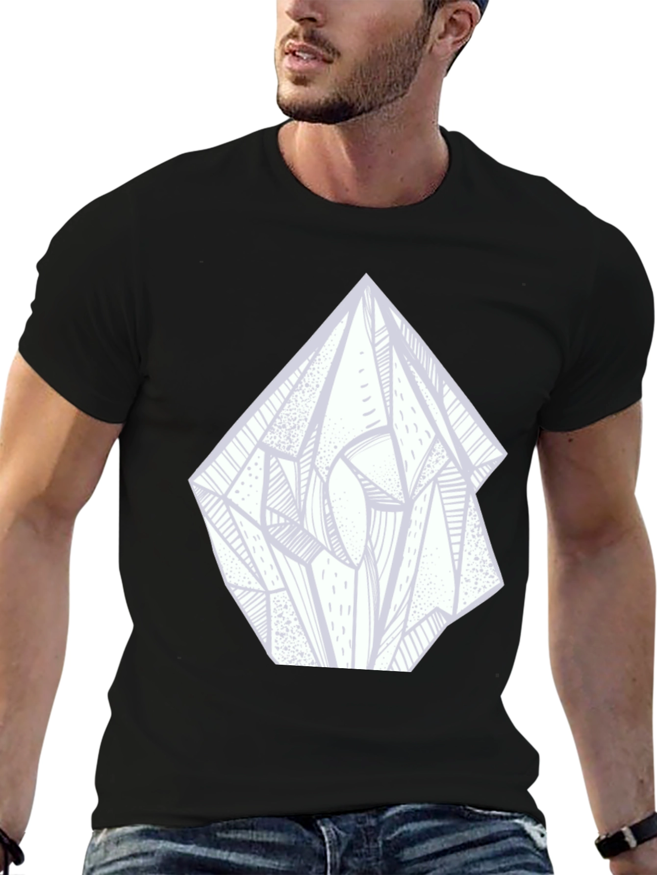 Abstract Crystal Graphic Tee - Black
