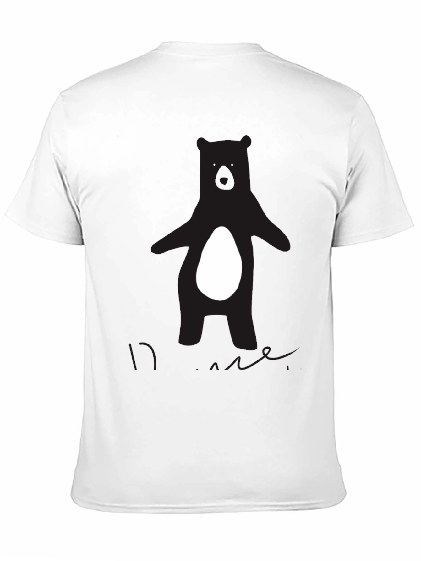 Bear Graphic Tee - Black Crew Neck T-Shirt
