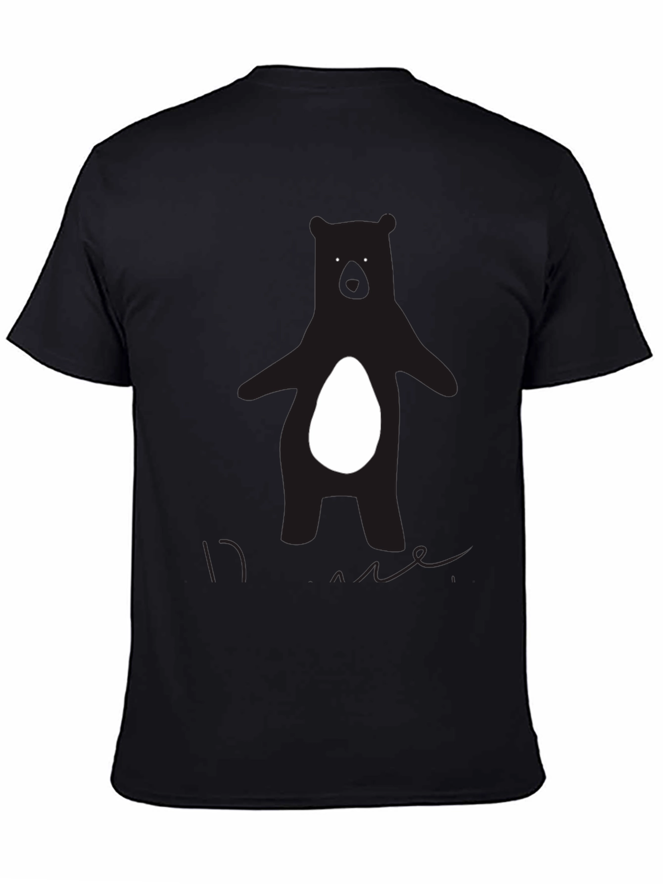 Bear Graphic Tee - Black Crew Neck T-Shirt