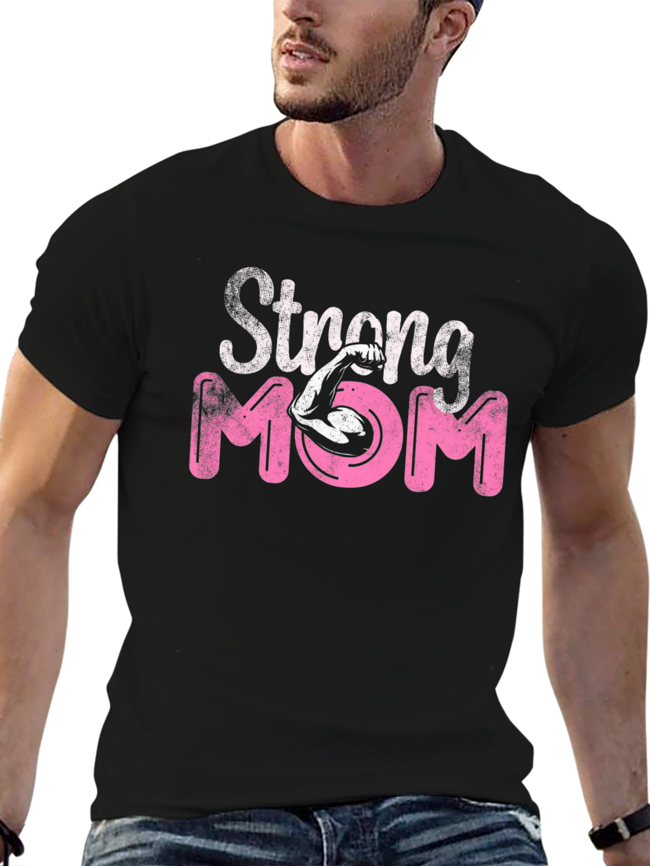 Strong Mom Graphic Tee - Black T-Shirt