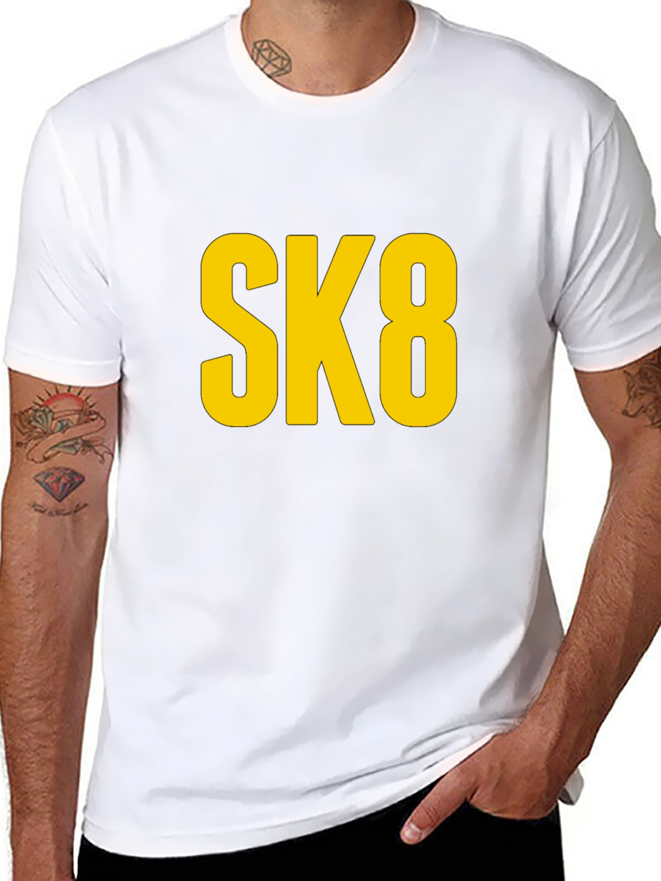 SK8 Graphic Tee - Black Cotton T-Shirt