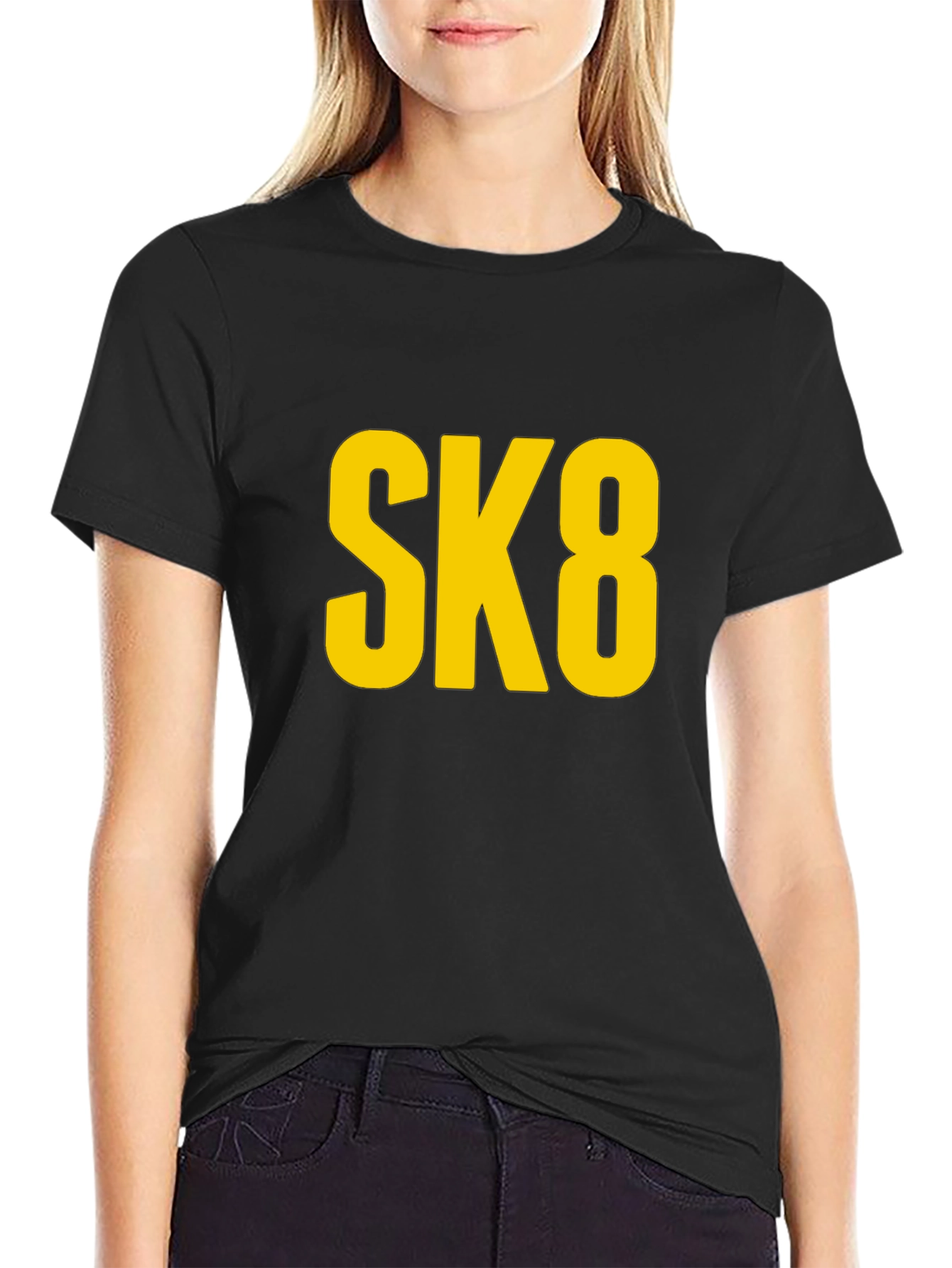 SK8 Graphic Tee - Black Cotton T-Shirt