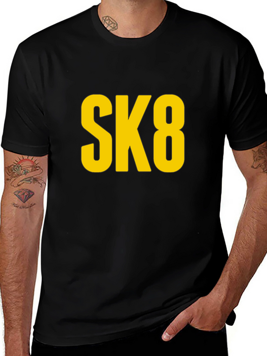 SK8 Graphic Tee - Black Cotton T-Shirt