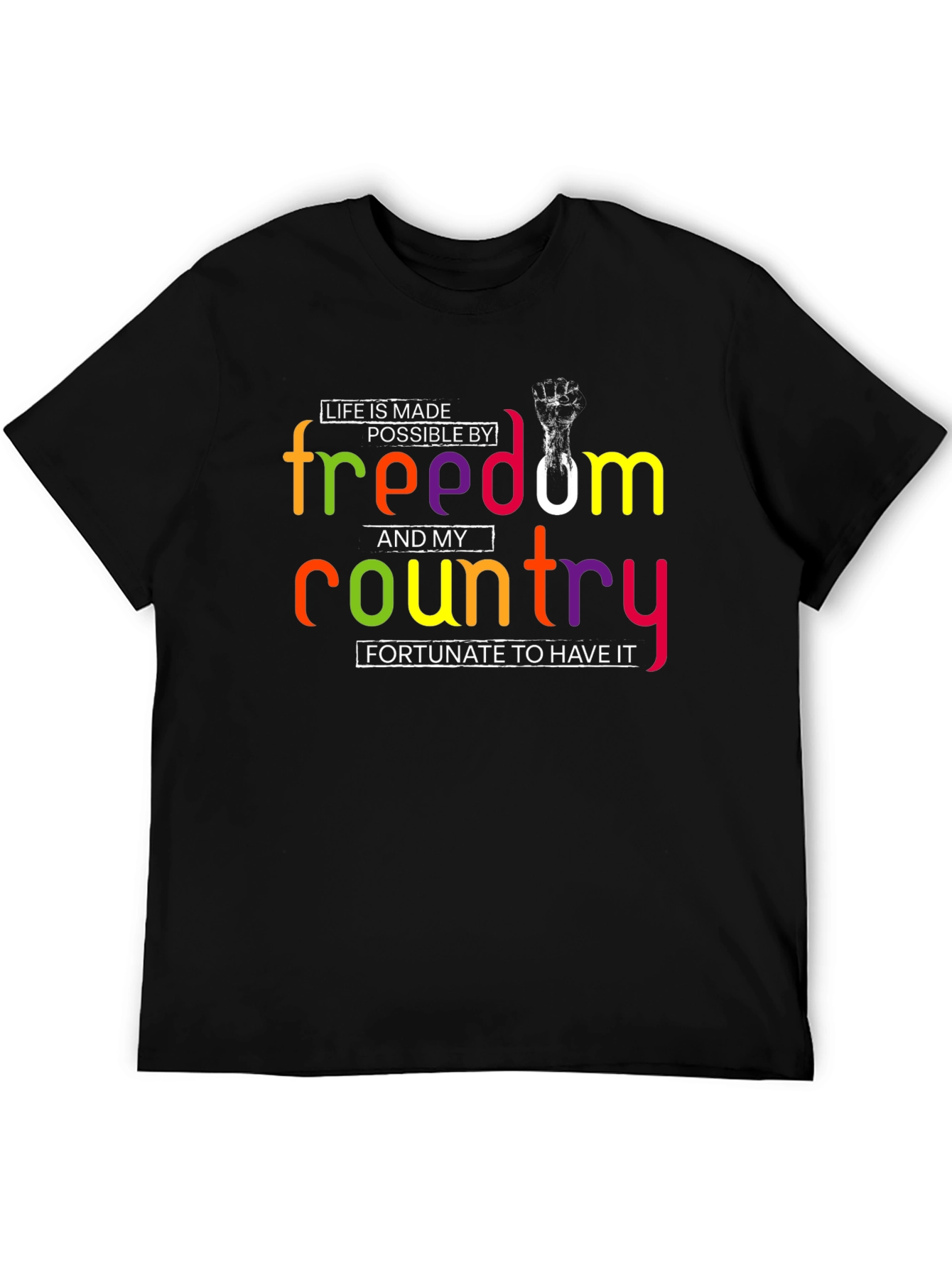 Freedom & Country Graphic Print T-Shirt