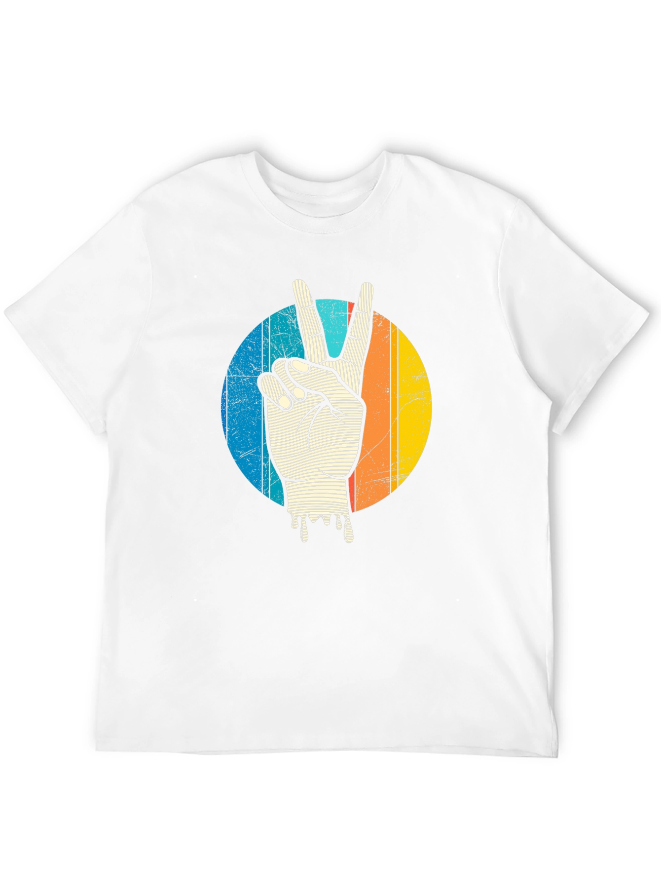 Retro Peace Sign Graphic Tee - Black