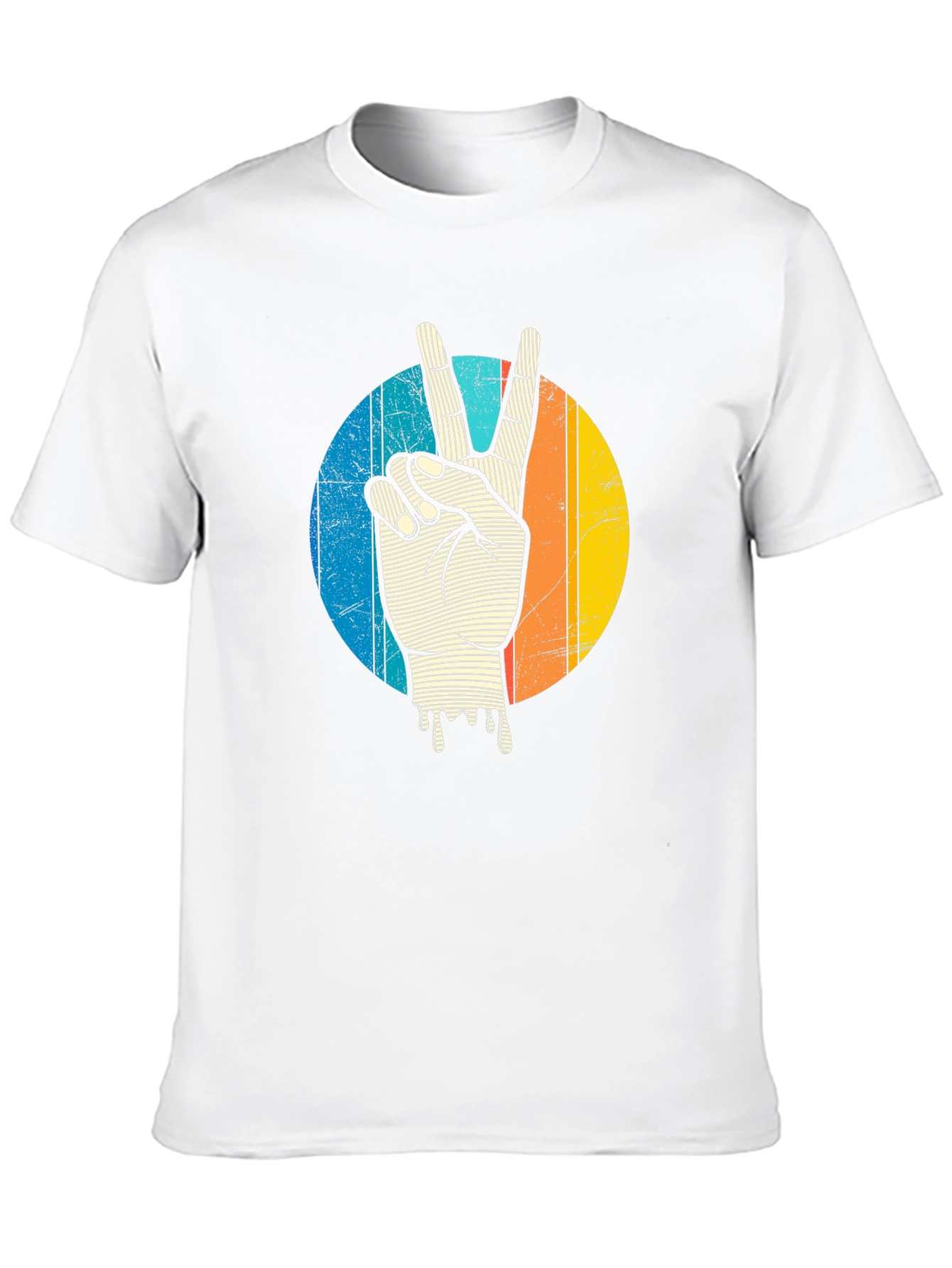 Retro Peace Sign Graphic Tee - Black