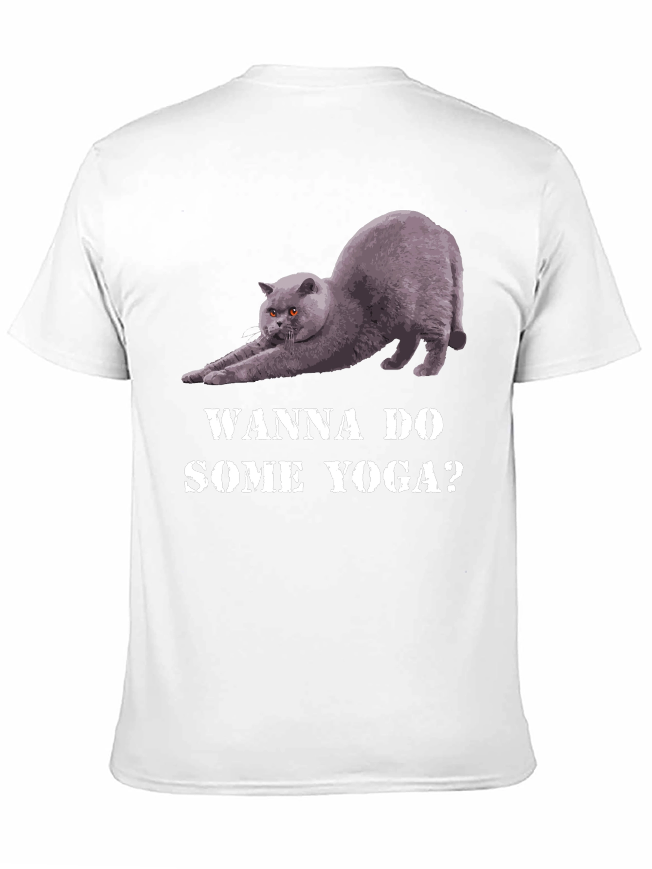 Yoga Cat Graphic Tee - Wanna Do Some Yoga?