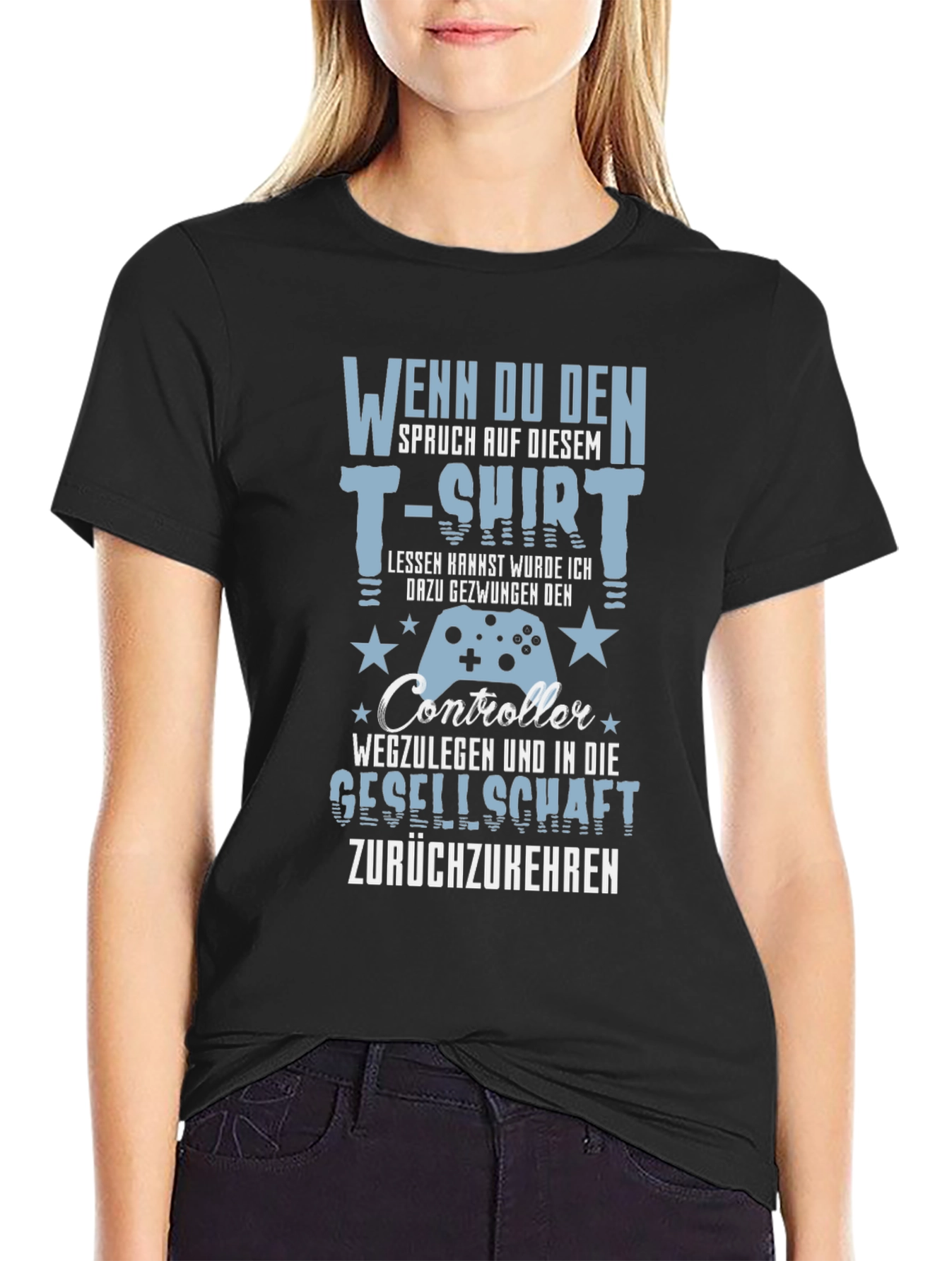 Gamer T-Shirt - Funny German Slogan Controller Design
