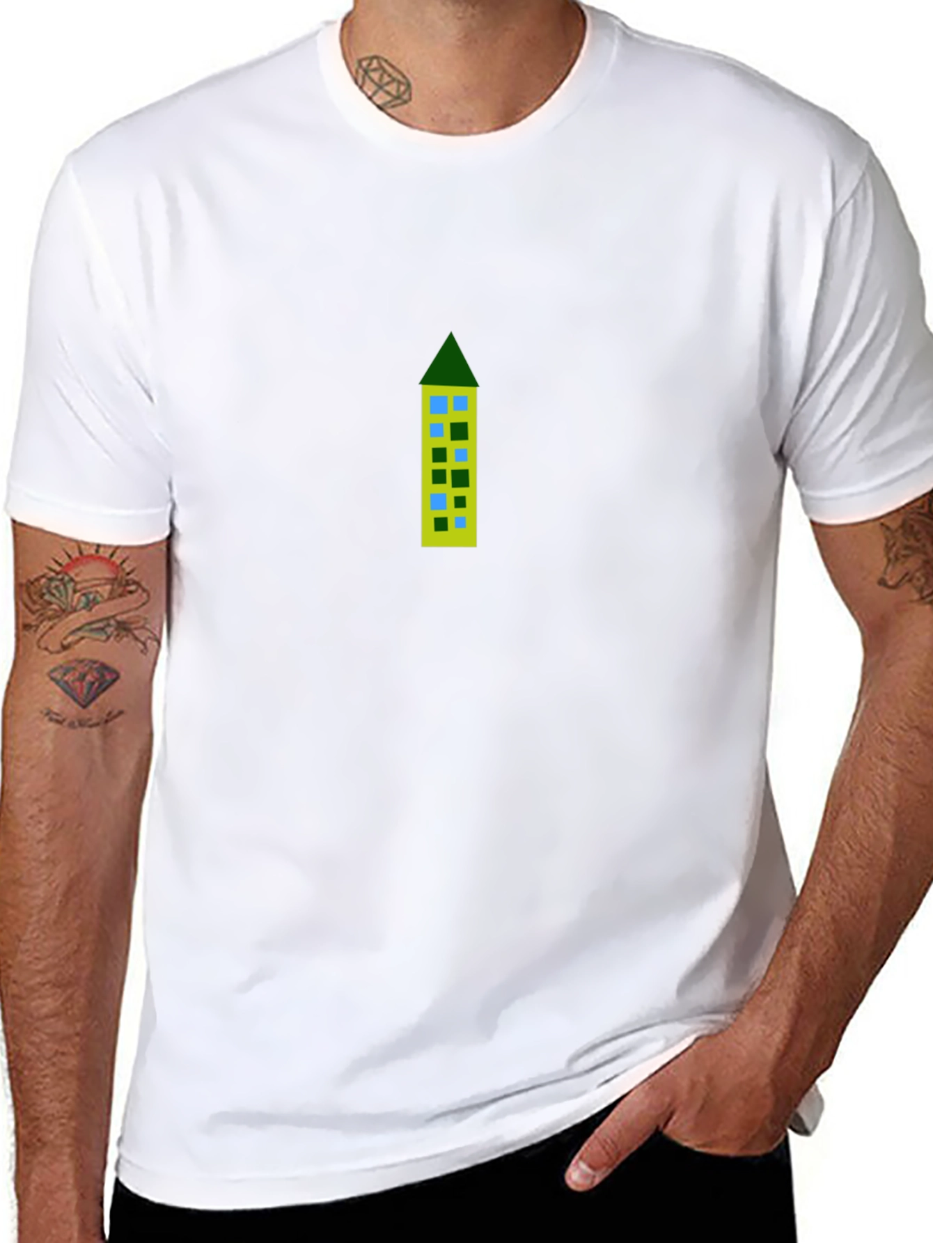 Building Print Black Tee