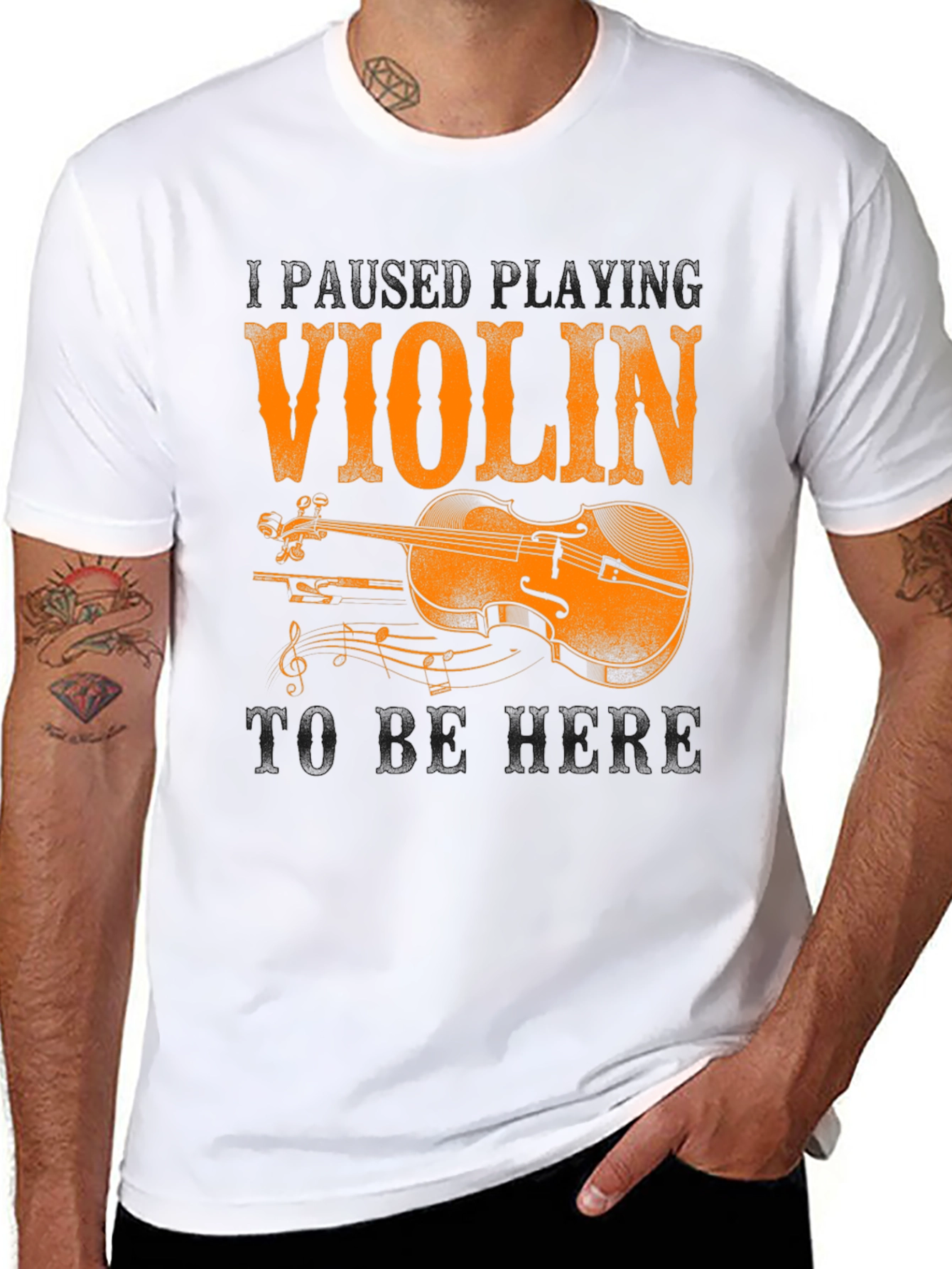 Violin Graphic Tee - Music Lovers T-Shirt