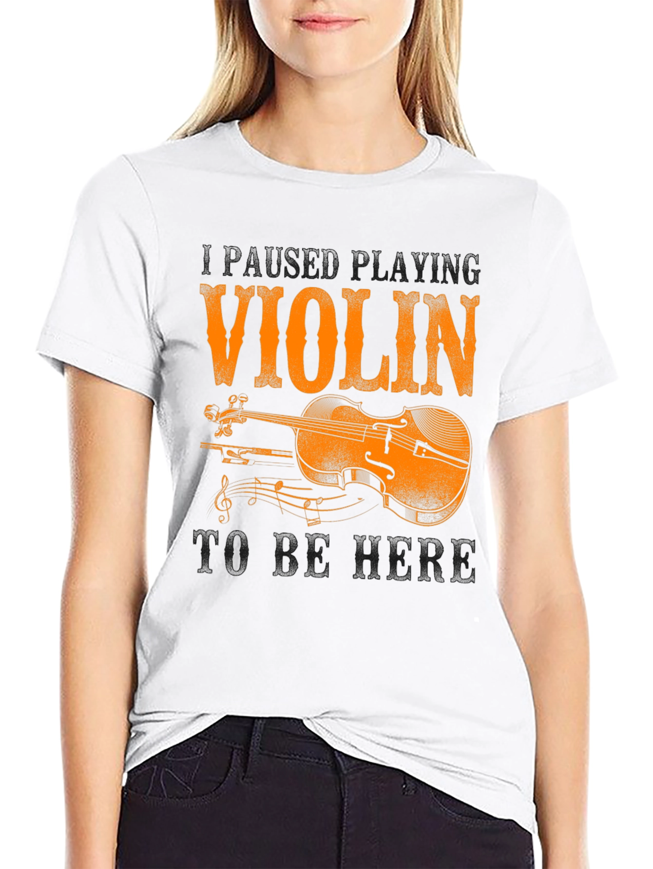Violin Graphic Tee - Music Lovers T-Shirt
