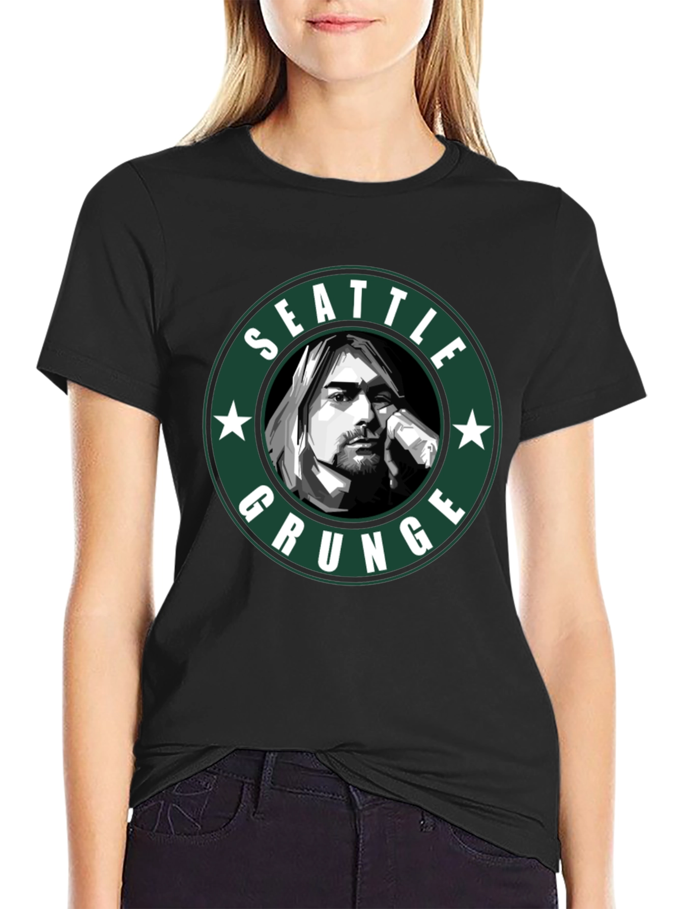 Seattle Grunge T-Shirt - Kurt Cobain Tribute Tee