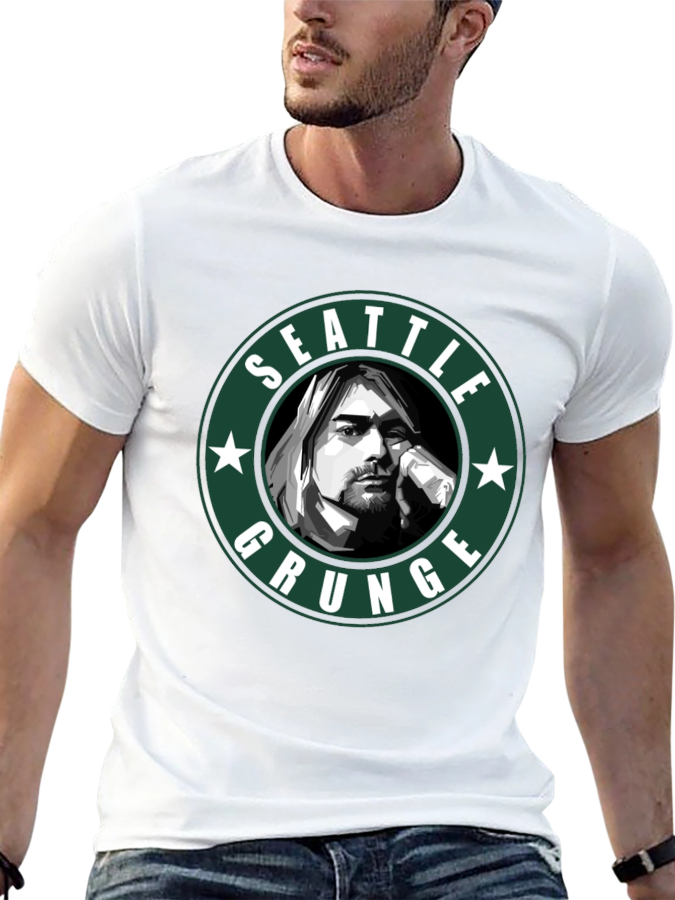Seattle Grunge T-Shirt - Kurt Cobain Tribute Tee