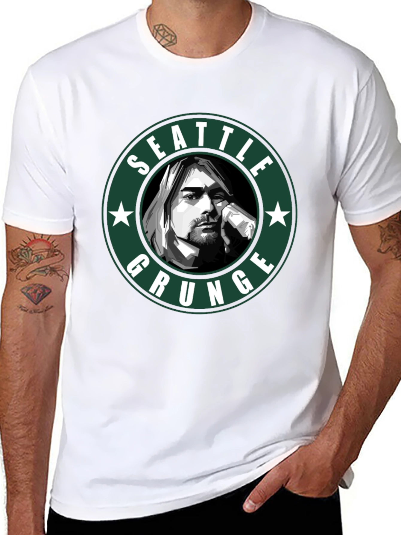 Seattle Grunge T-Shirt - Kurt Cobain Tribute Tee