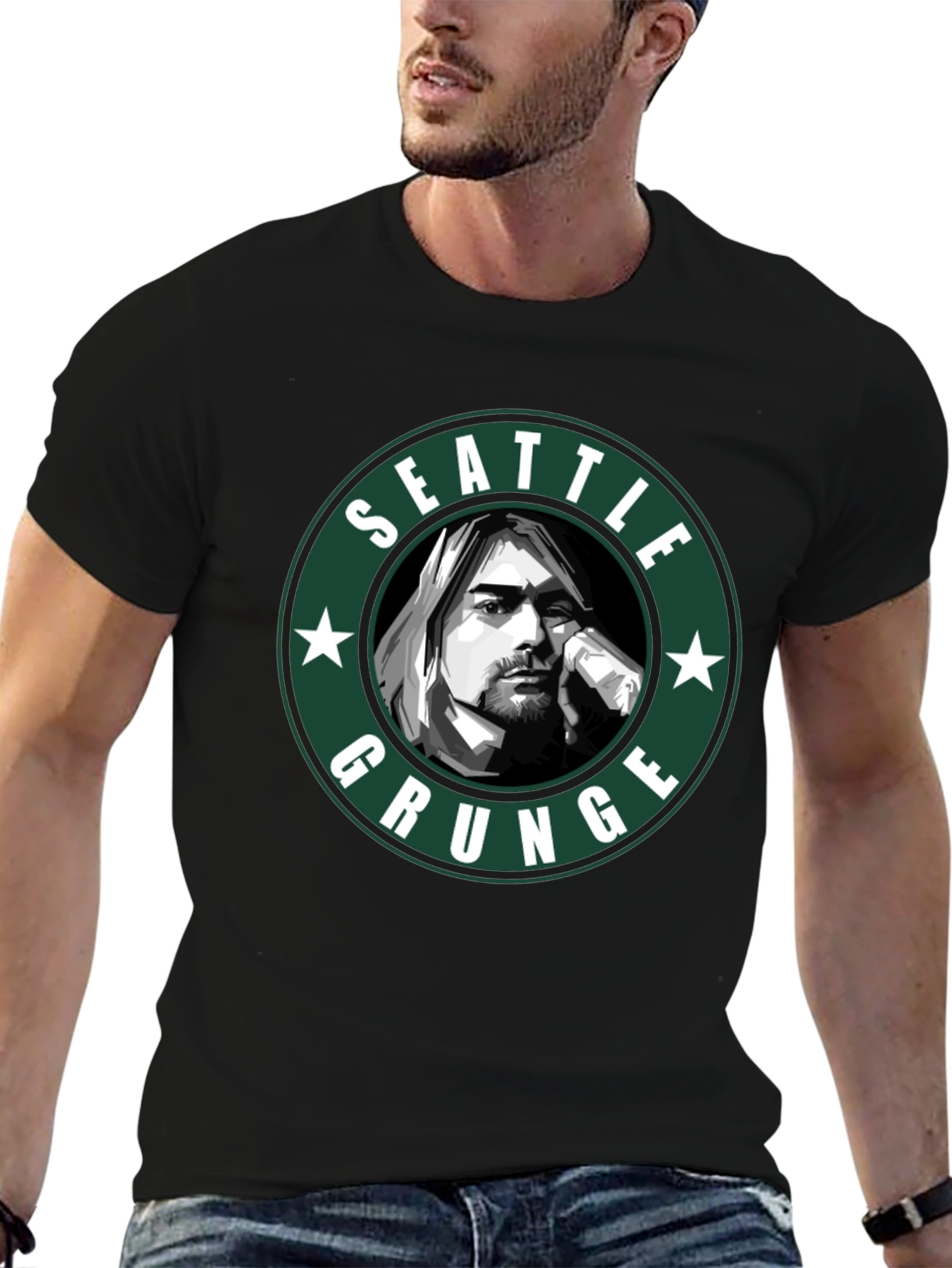 Seattle Grunge T-Shirt - Kurt Cobain Tribute Tee