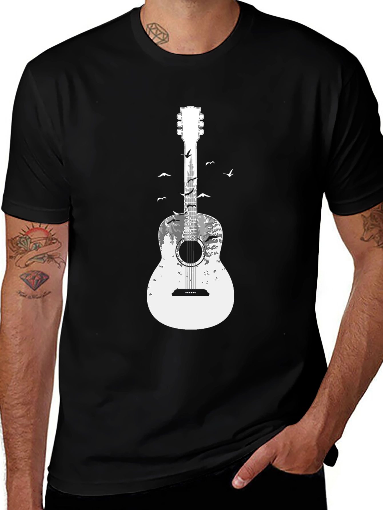 Guitar Landscape Graphic T-Shirt
