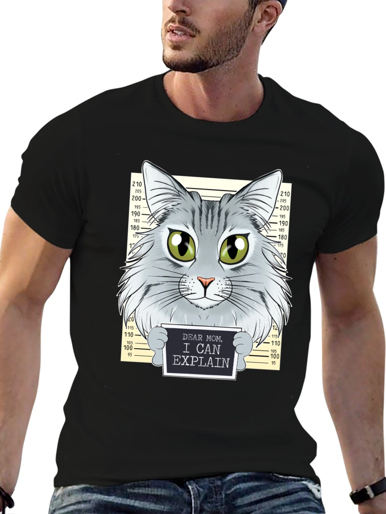 Cat Mugshot T-Shirt - Funny Cat Design