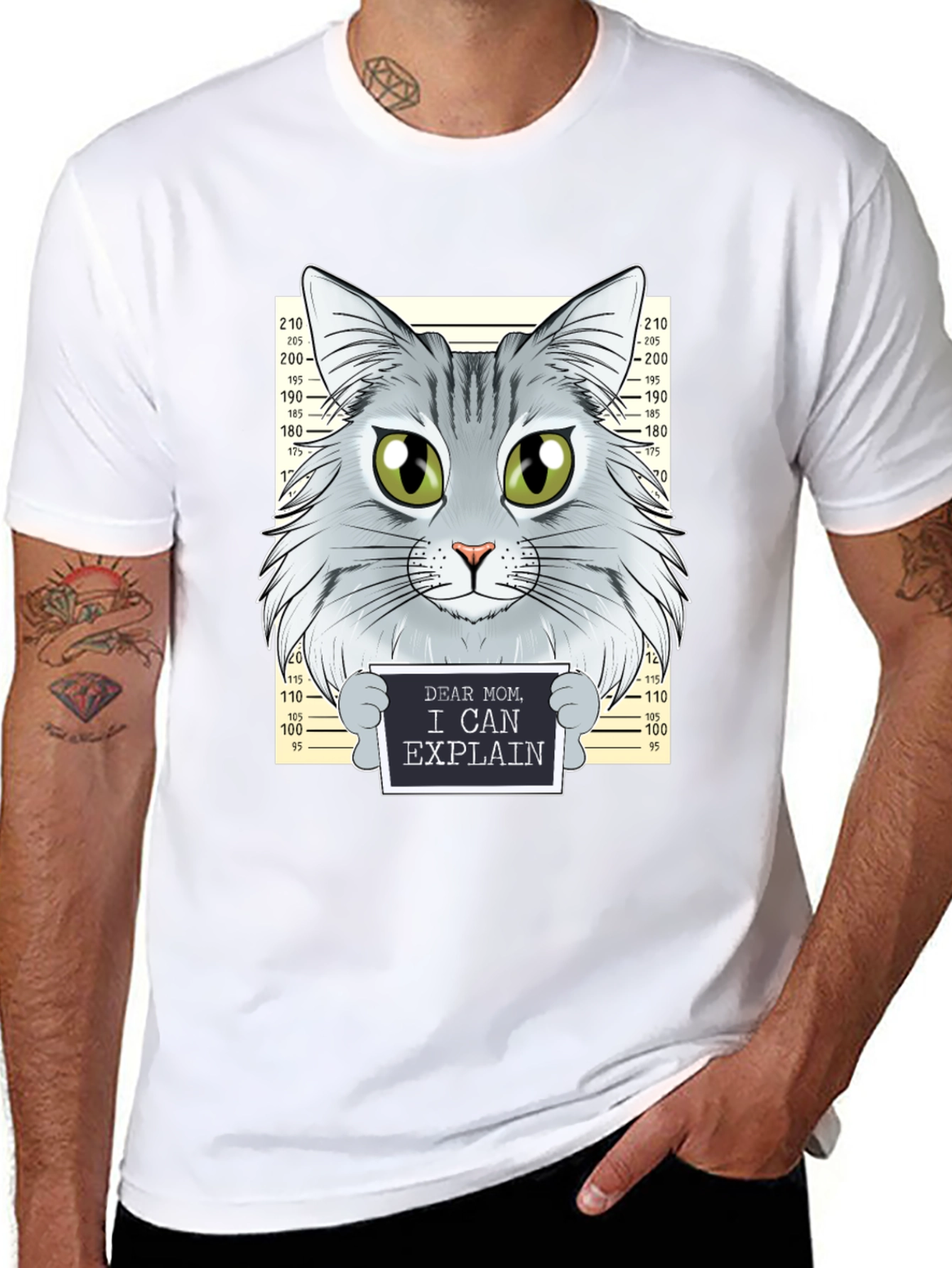Cat Mugshot T-Shirt - Funny Cat Design
