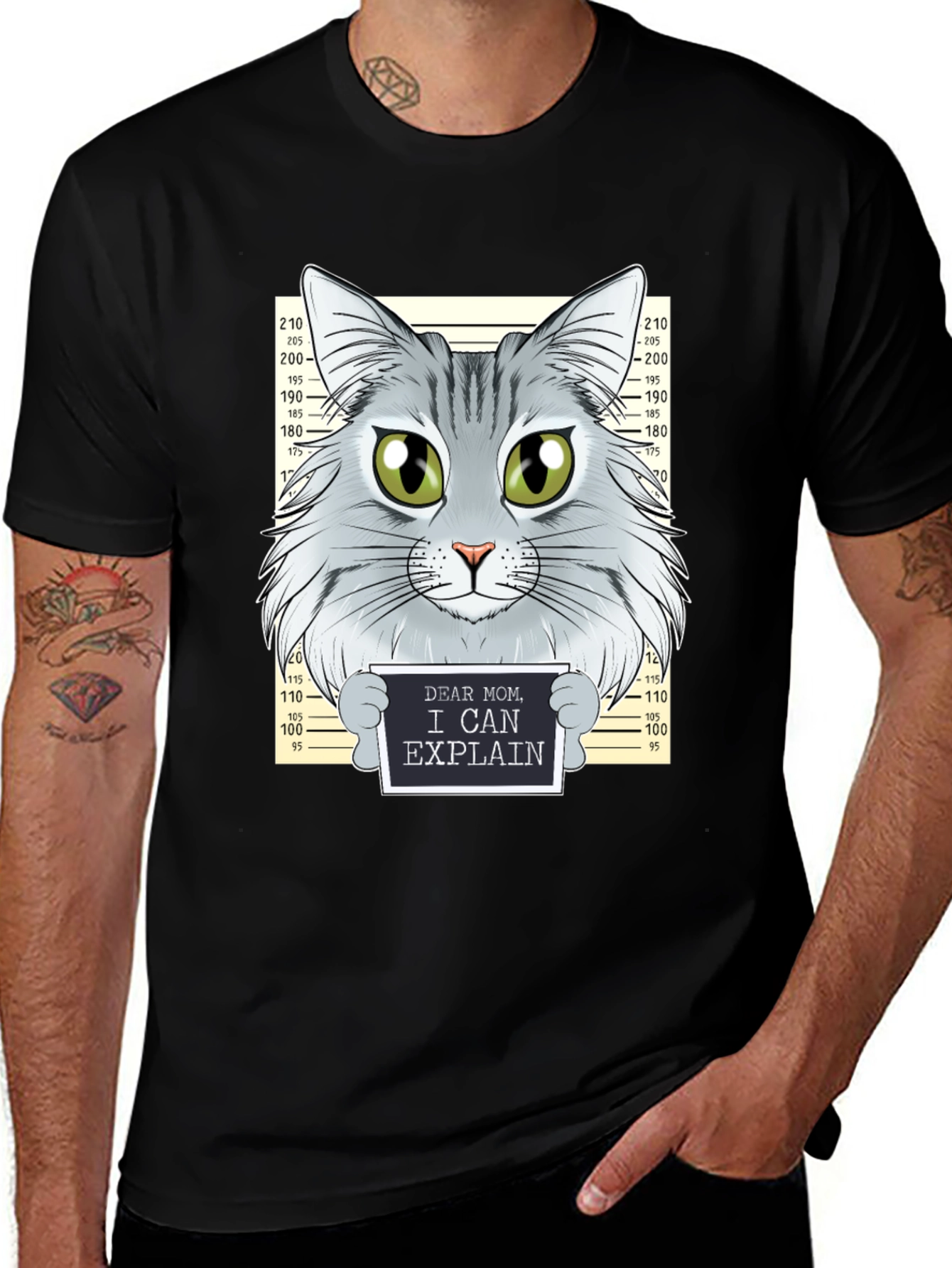 Cat Mugshot T-Shirt - Funny Cat Design