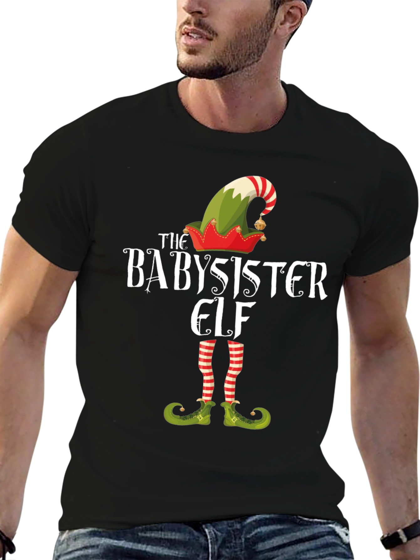 Babysister Elf Graphic Tee - Holiday Fun!