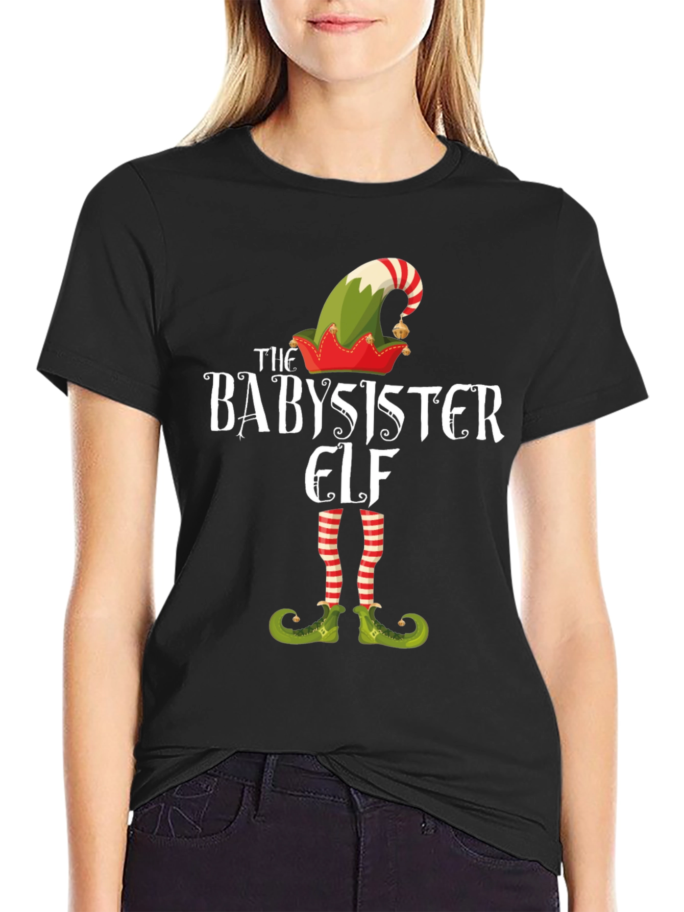 Babysister Elf Graphic Tee - Holiday Fun!
