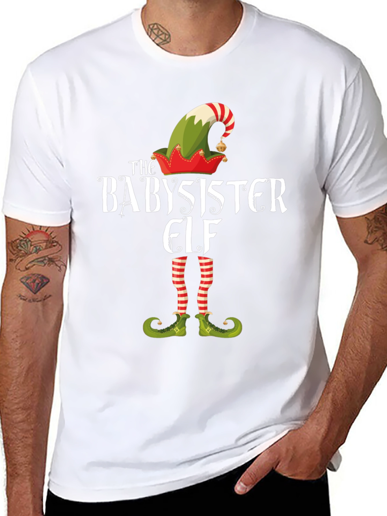 Babysister Elf Graphic Tee - Holiday Fun!