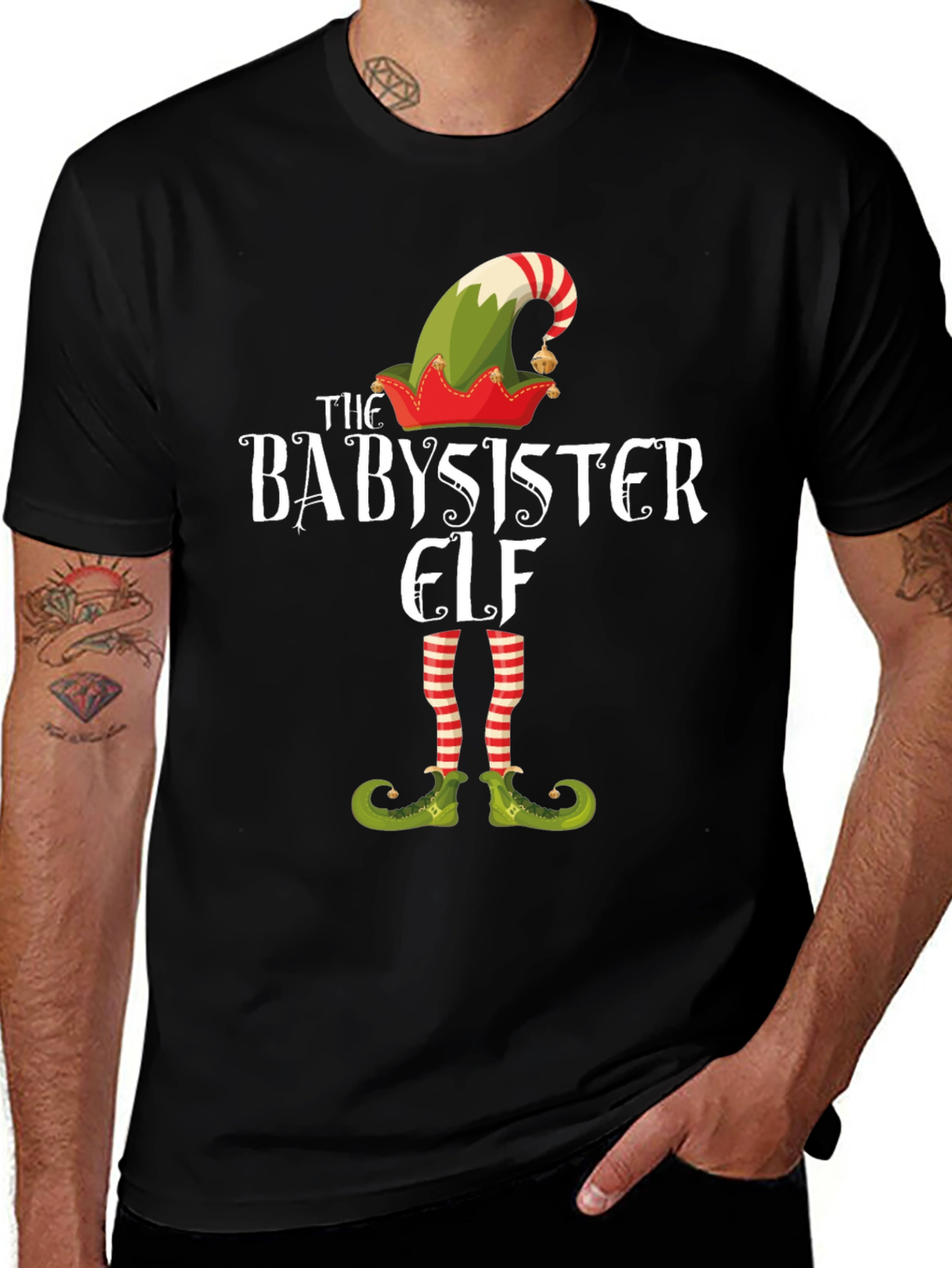 Babysister Elf Graphic Tee - Holiday Fun!
