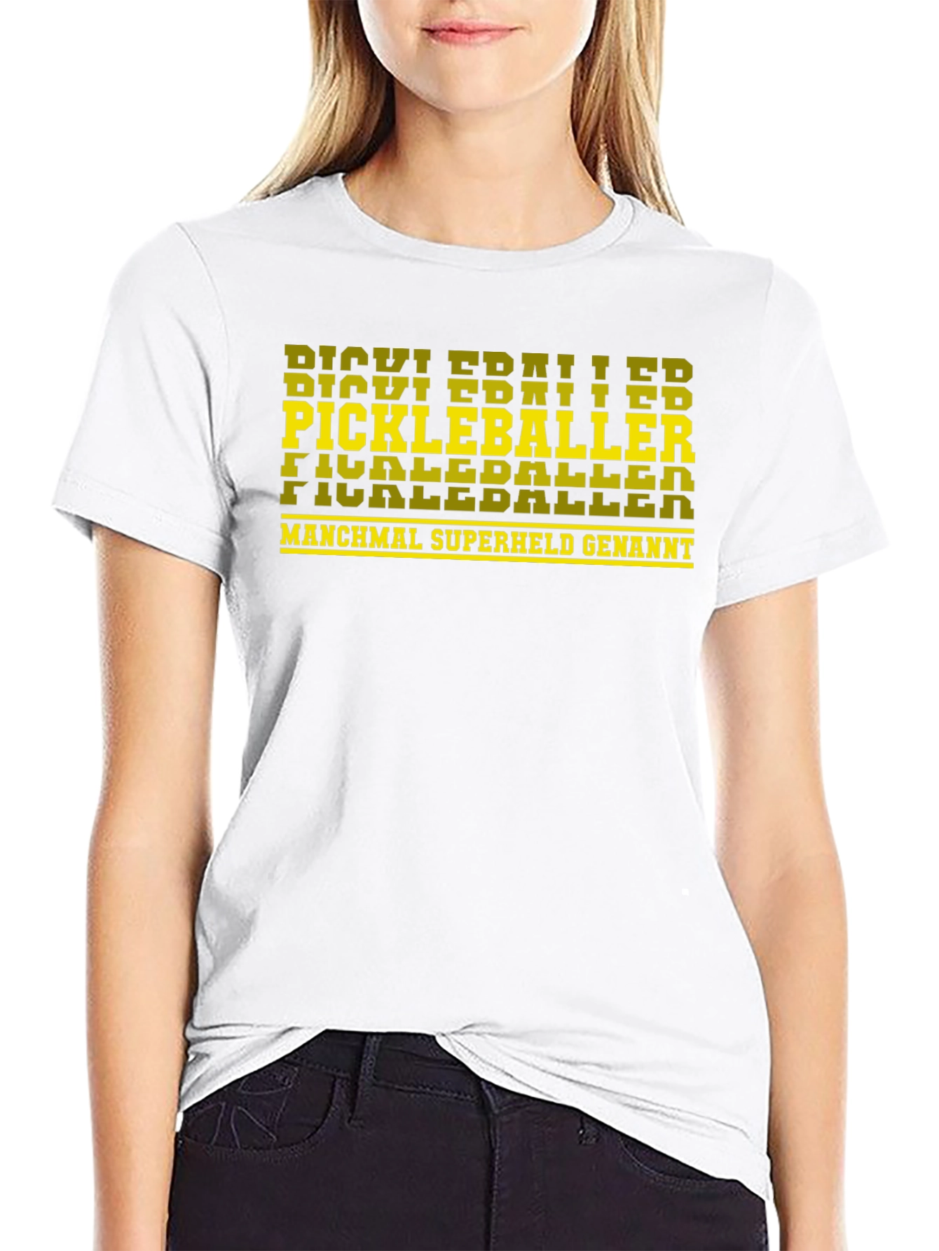 Pickleballer Superheld T-Shirt - Black