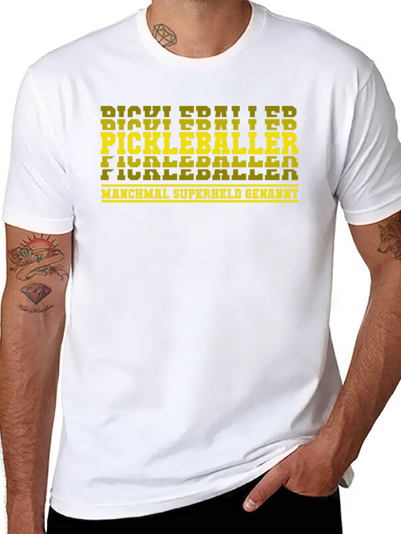 Pickleballer Superheld T-Shirt - Black