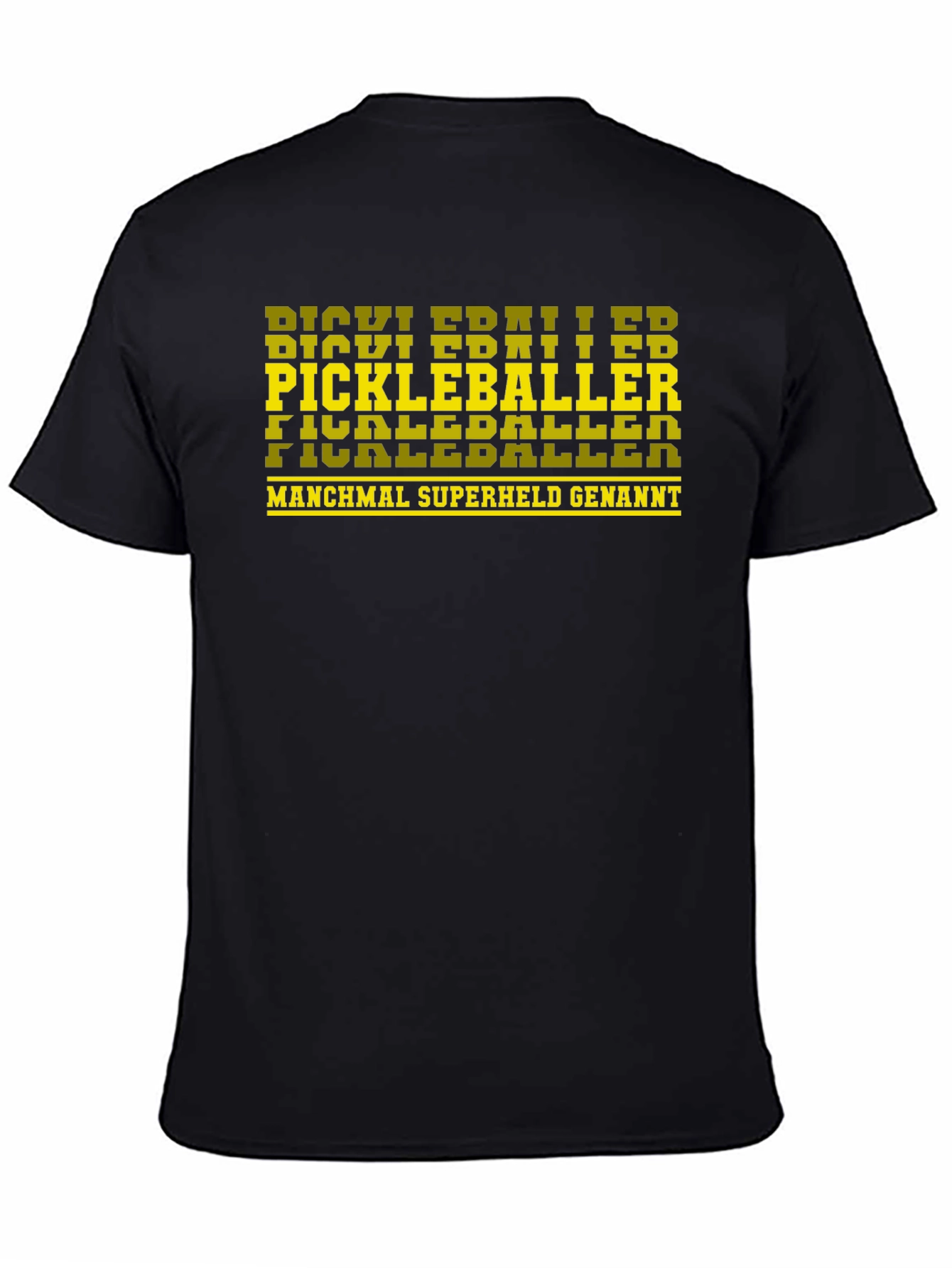 Pickleballer Superheld T-Shirt - Black