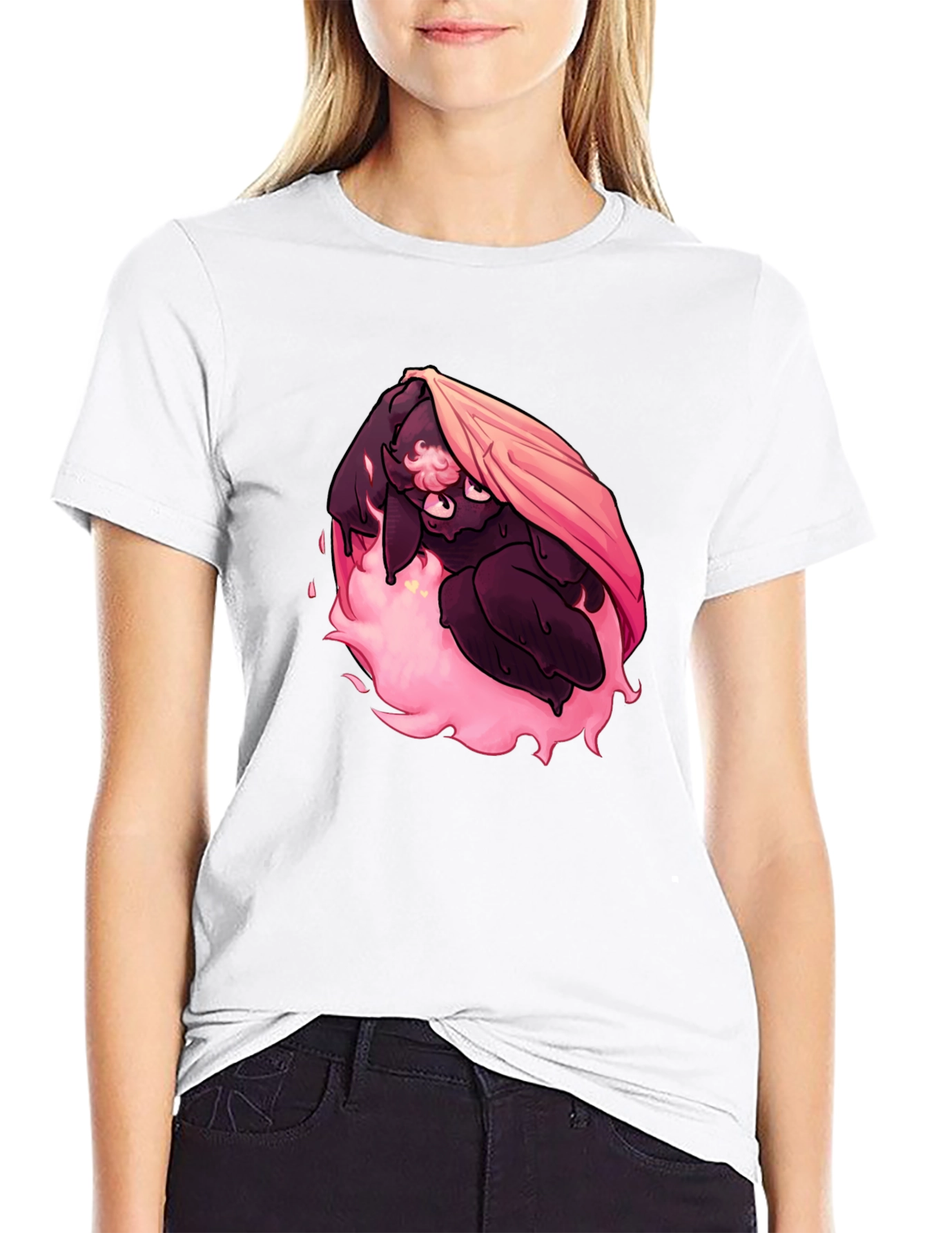 Pink Fire Bunny Graphic T-Shirt - Unique Design